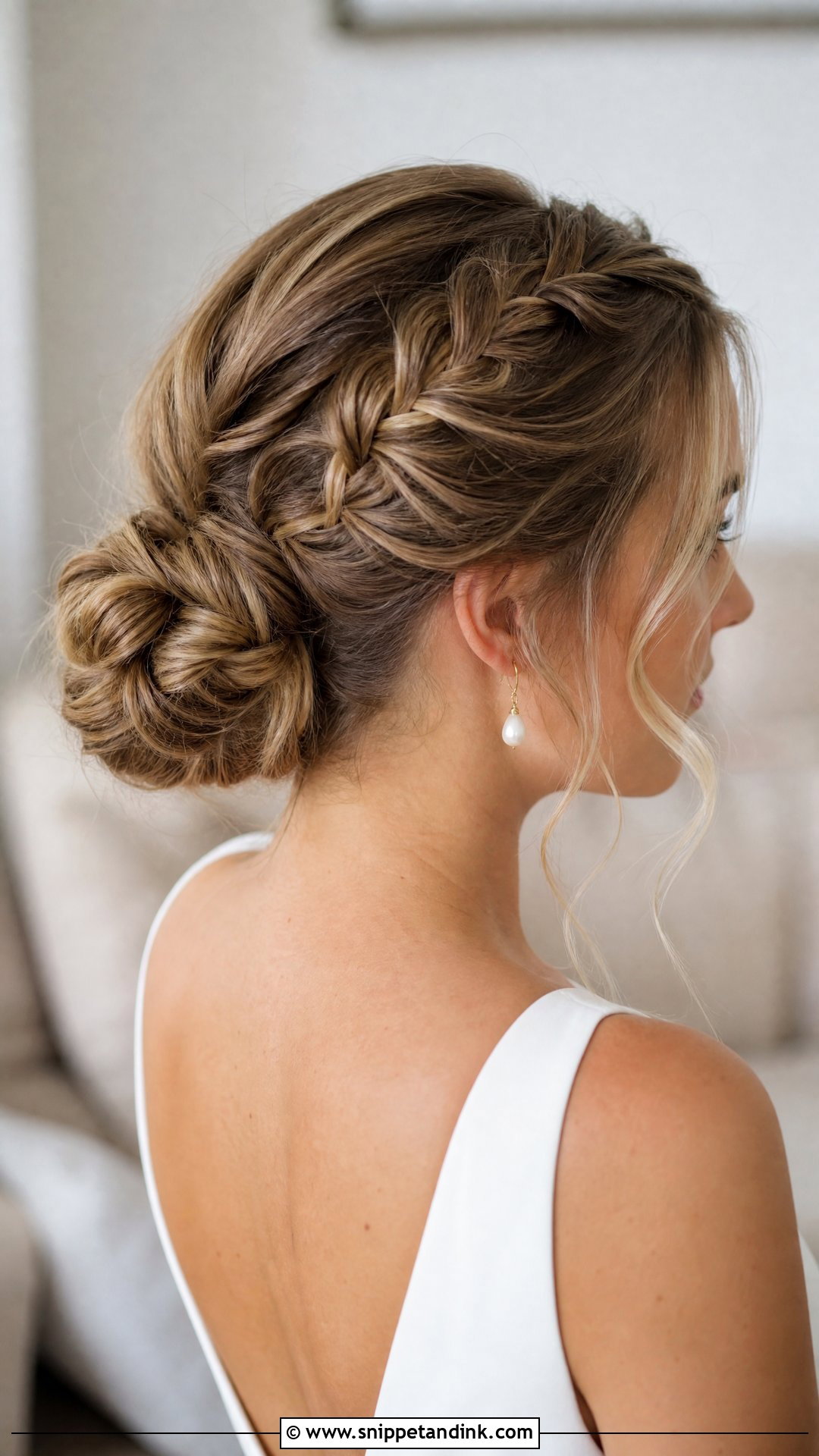 French Braid Low Bun Bridal Hair - Snippet and Ink - 15 French Braid Bridal Hair Ideas