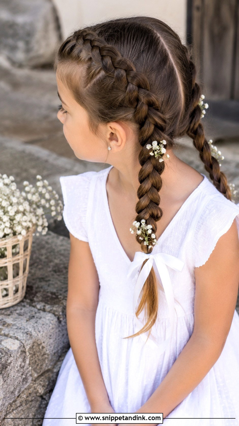 French Braid Pigtails - Snippet and Ink - 25 Flowergirls Hairstyle Ideas