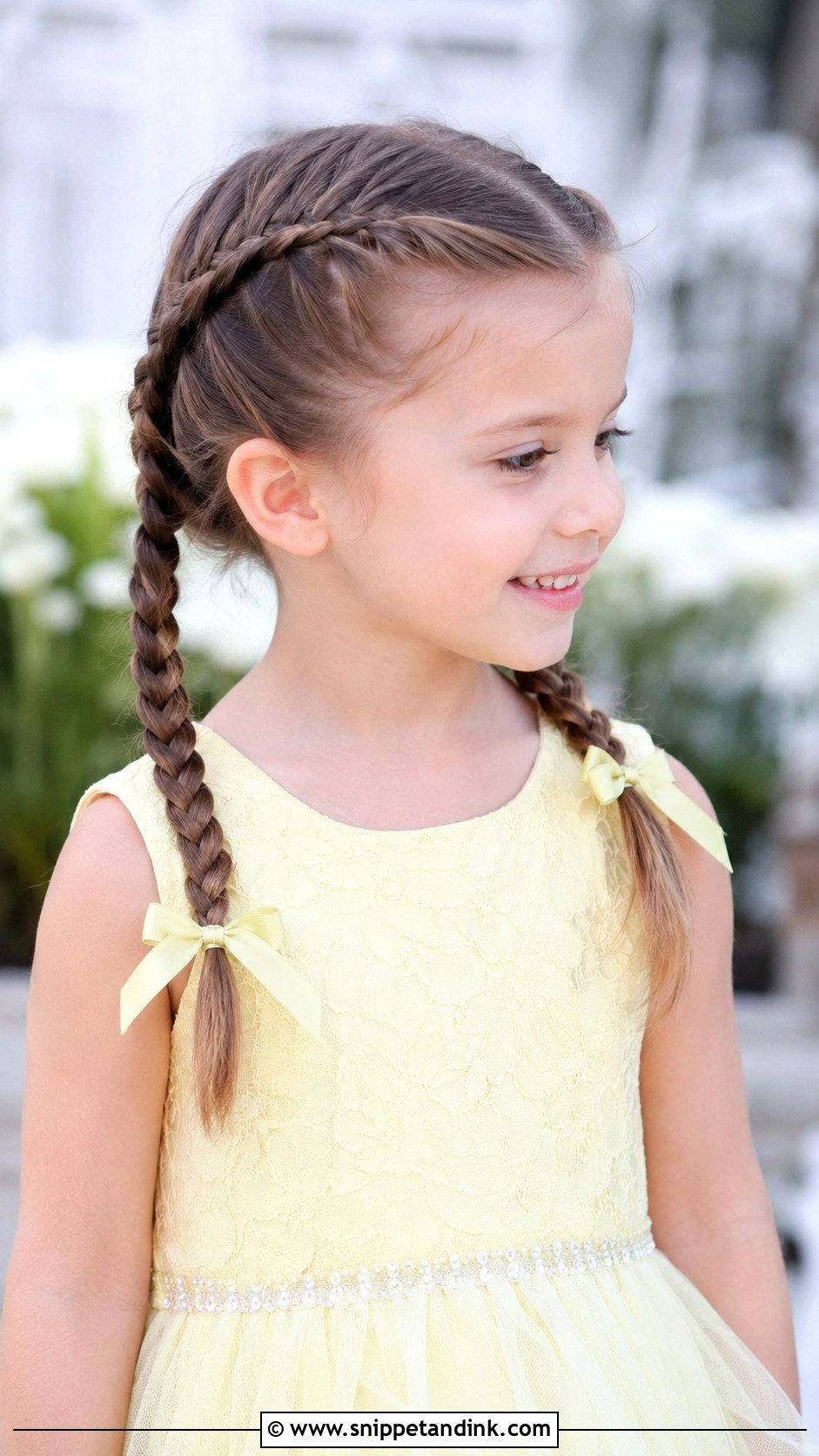 French Braid Pigtails - Snippet and Ink - 20 Kid Wedding Hairstyles