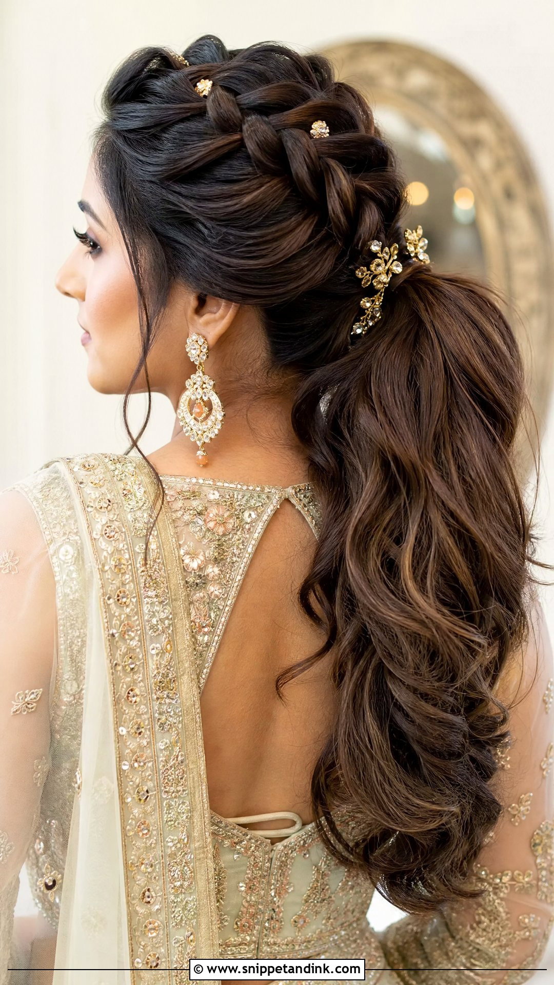 French Braid Ponytail For Indian Wedding - Snippet and Ink - 15 French Braid Indian Wedding Ideas