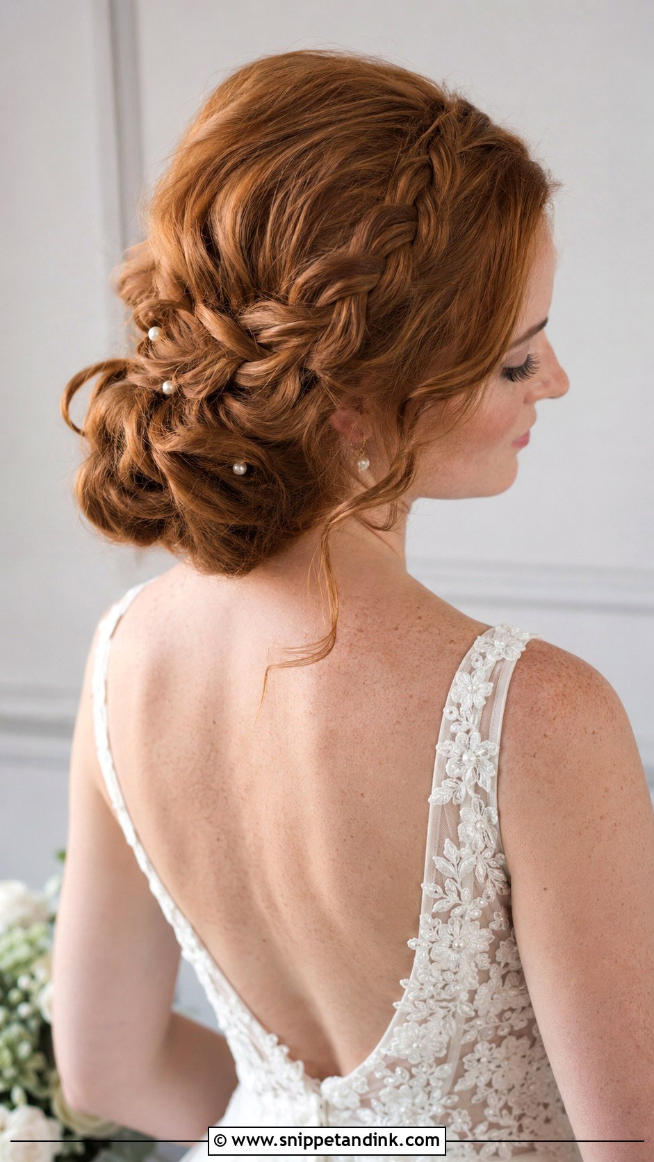French Braid Side Chignon - Snippet and Ink - 20 Low Side Bun Wedding Hair Ideas