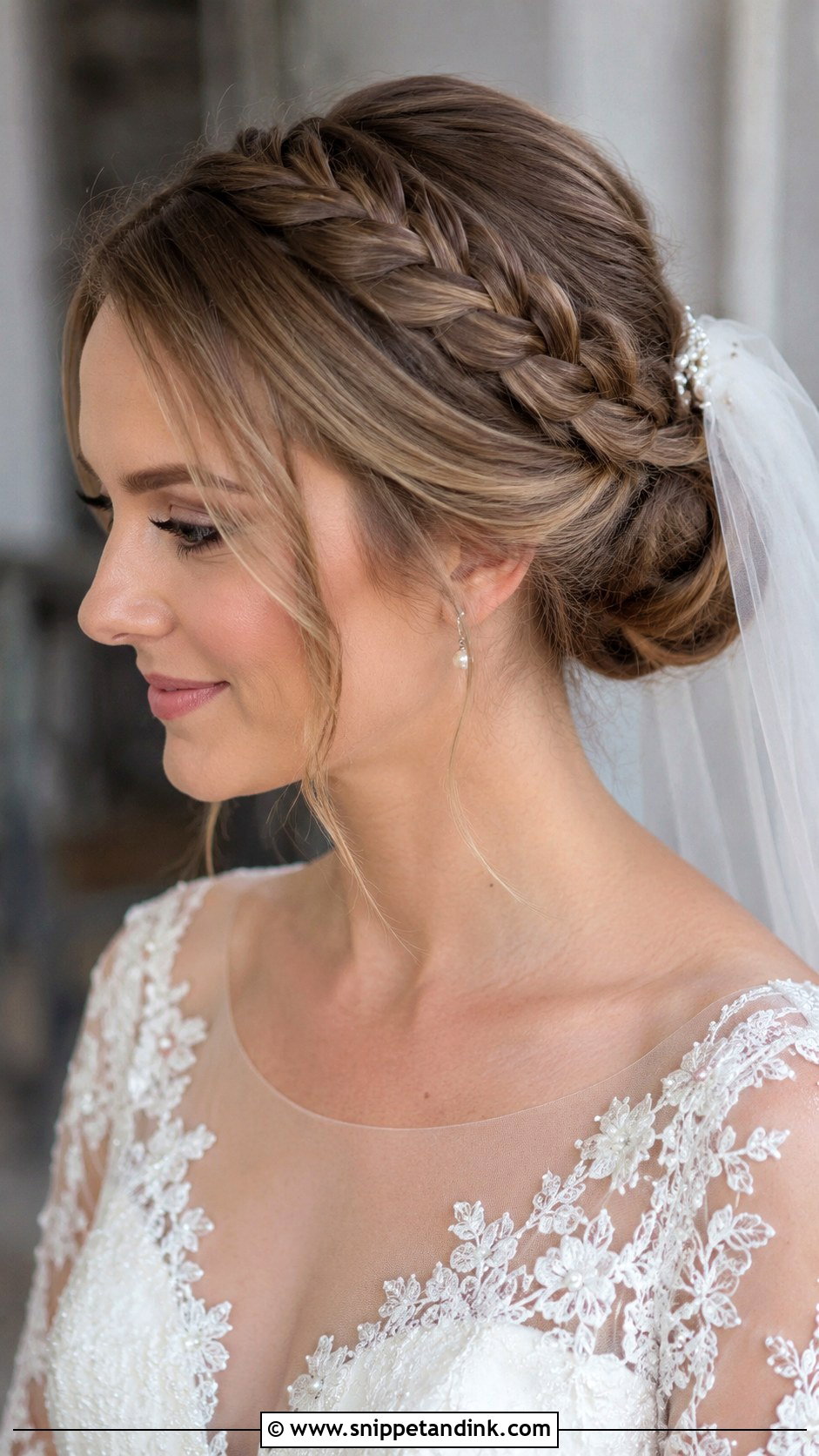 French Braid Updo - Snippet and Ink - 25 Wedding Hair Braid Ideas