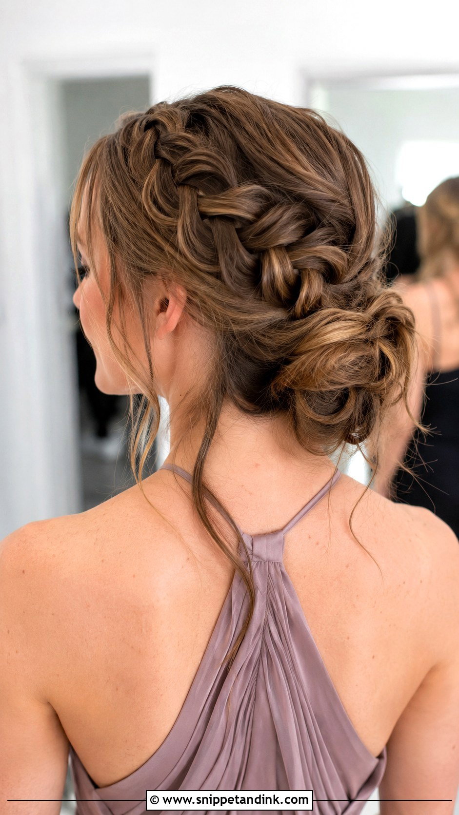French Braid Updo - Snippet and Ink - 20 Easy Hair for Wedding Guest Ideas