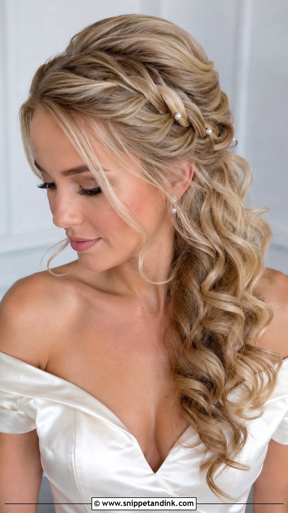 French Braid Wedding Hair With Curls - Snippet and Ink - 15 Wedding Hair with Braids and Curls