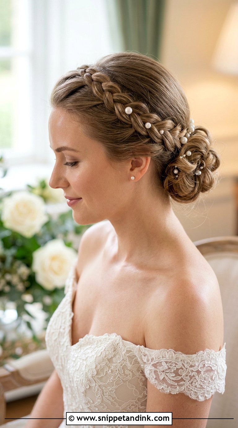 French Braid Wedding Updo - Snippet and Ink - 20 Braid Hairstyle for Bride Ideas