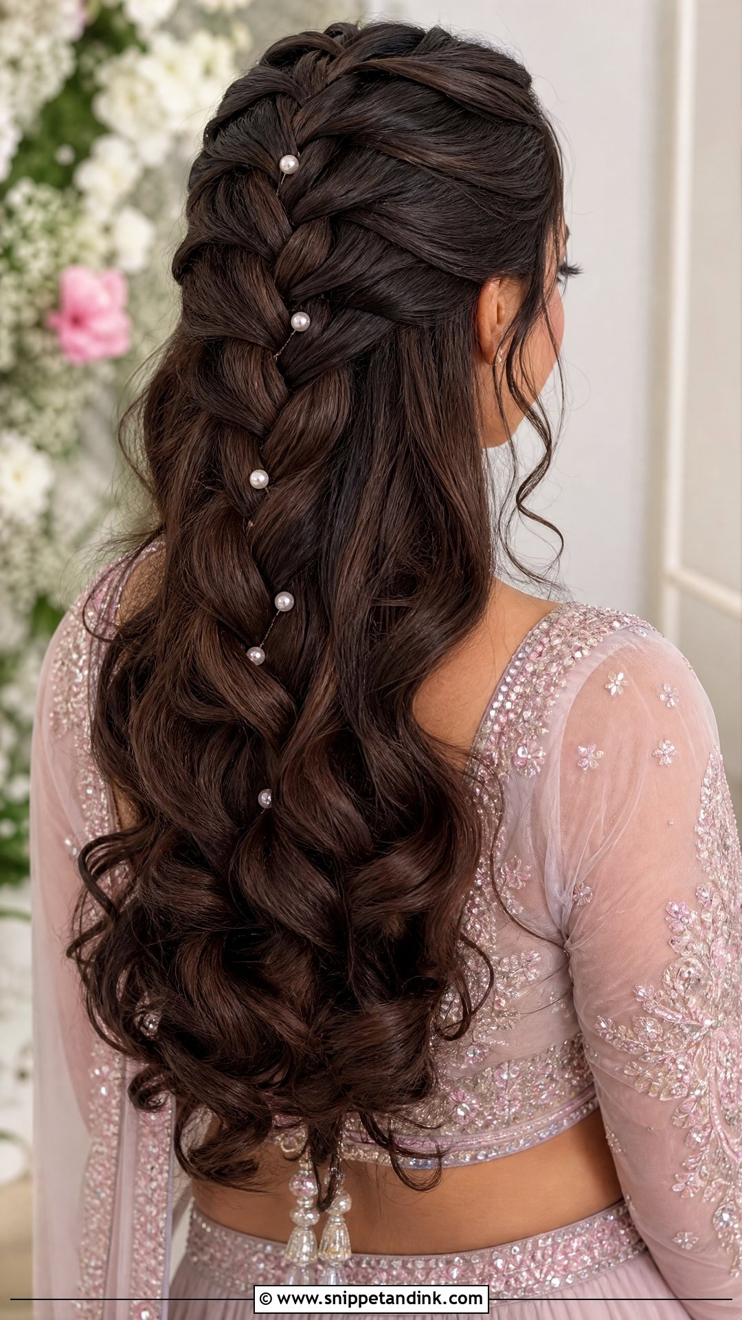 French Braid With Curls For Indian Wedding - Snippet and Ink - 15 French Braid Indian Wedding Ideas