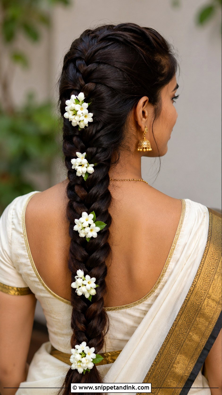 French Braid With Flowers - Snippet and Ink - 25 Kerala Wedding Hairstyle Ideas