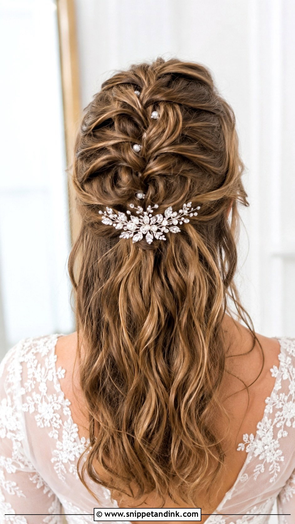 French Braid With Hair Accessories - Snippet and Ink - 20 French Braid Wedding Hairstyles