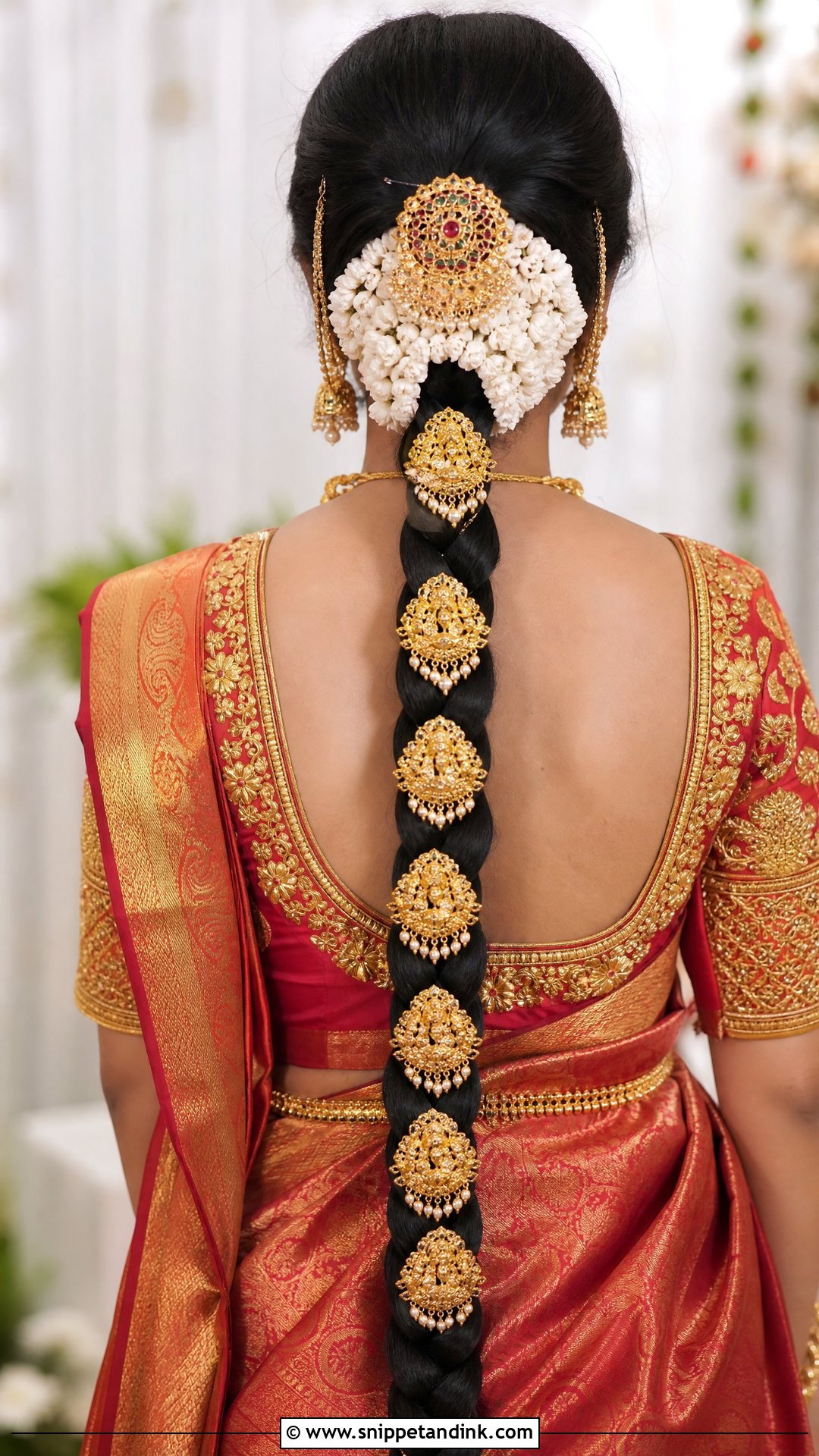 French Braid With Jada Accessories For Indian Wedding - Snippet and Ink - 15 French Braid Indian Wedding Ideas