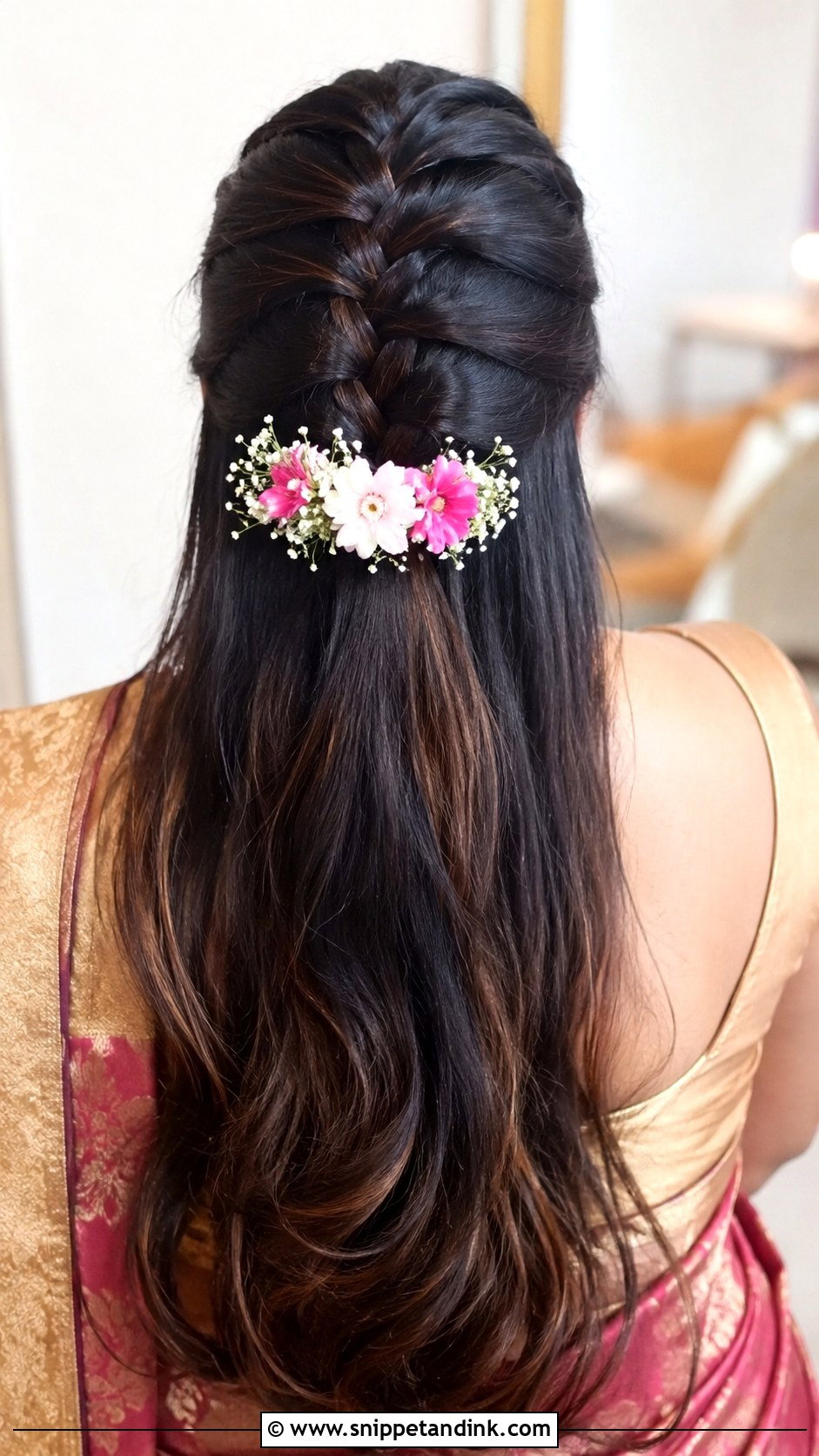French Braid With Loose Ends - Snippet and Ink - 25 Easy Simple Medium Length Hair Hairstyles for Indian Weddings
