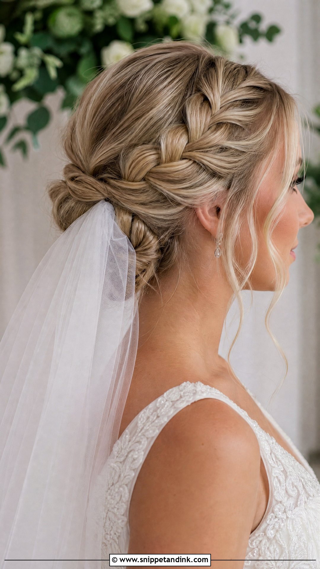 French Braid With Veil Wedding Hair - Snippet and Ink - 15 French Braid Hairstyles for Wedding