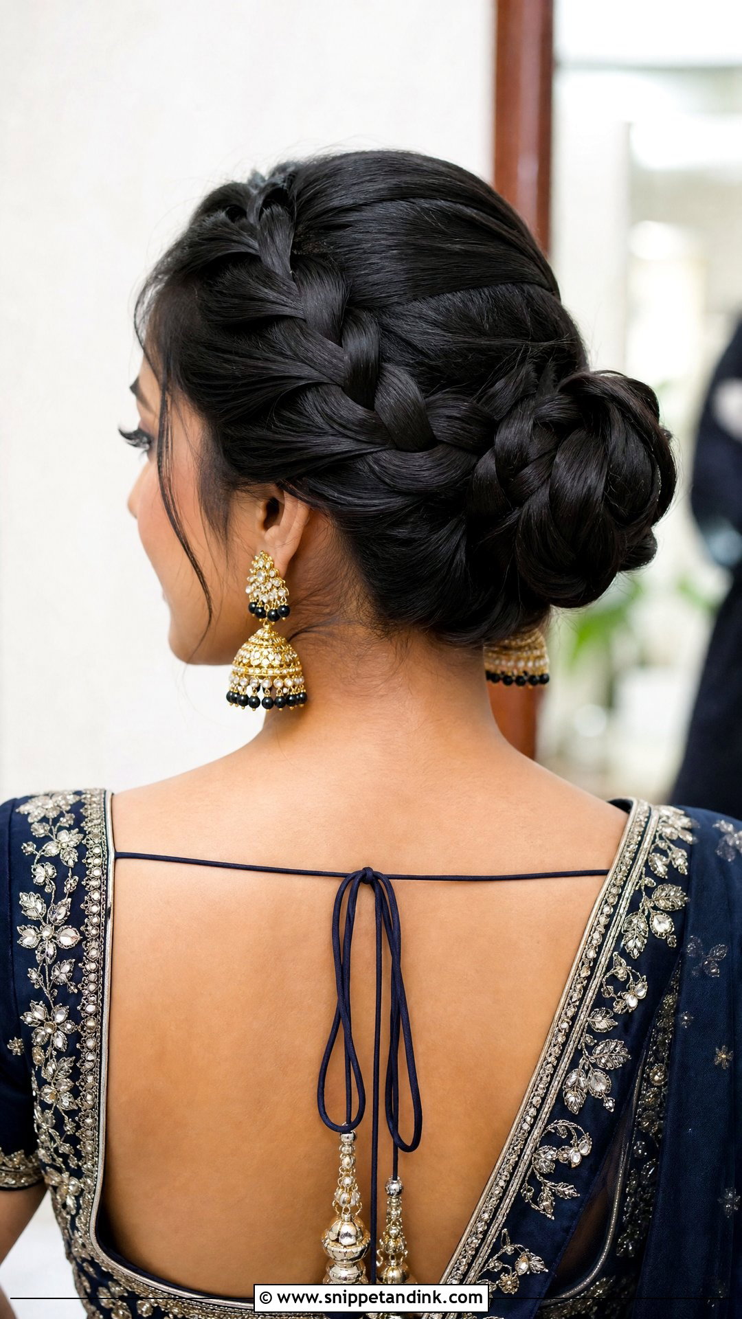 French Braided Bun With Lehenga - Snippet and Ink - 20 Hairstyle with Lehnga on Wedding Ideas