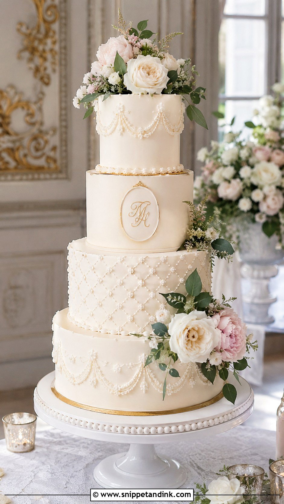 French Chateau Wedding Cake - Snippet and Ink - 25 French Style Wedding Cake Ideas