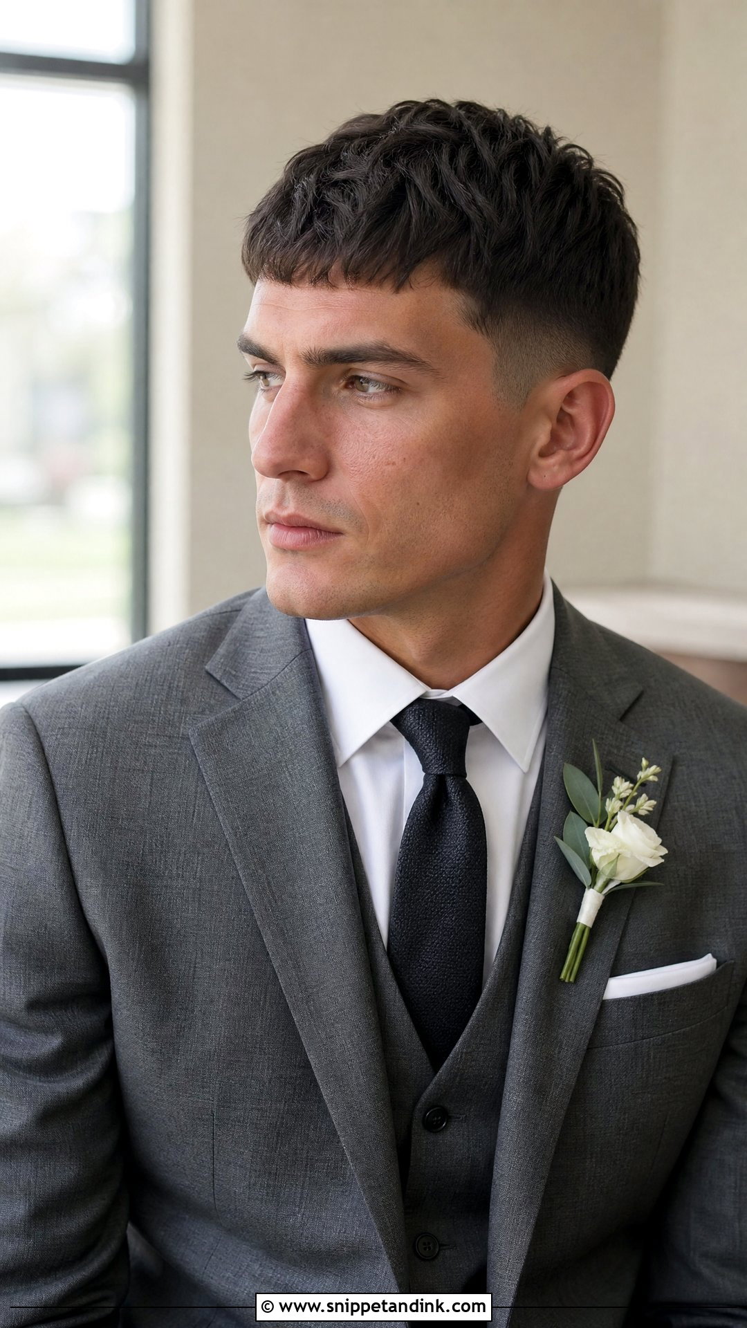 French Crop Haircut - Snippet and Ink - 20 Men’s Wedding Hair Ideas