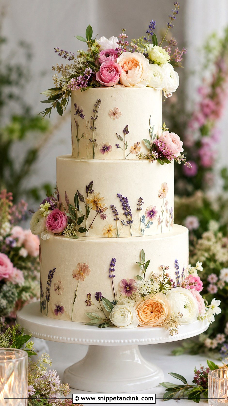 French Floral Wedding Cake - Snippet and Ink - 25 French Style Wedding Cake Ideas