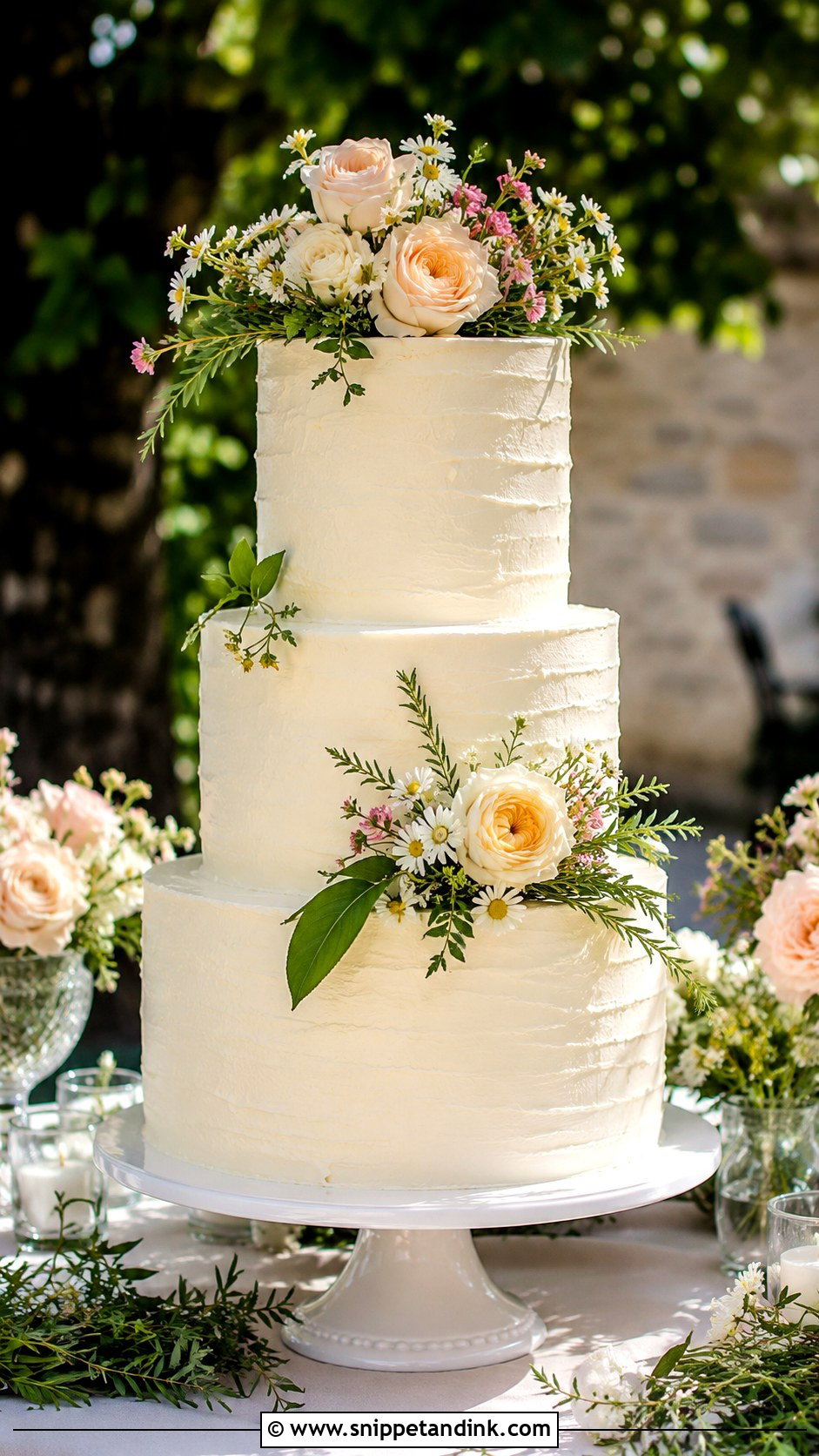 French Garden Wedding Cake - Snippet and Ink - 25 French Style Wedding Cake Ideas