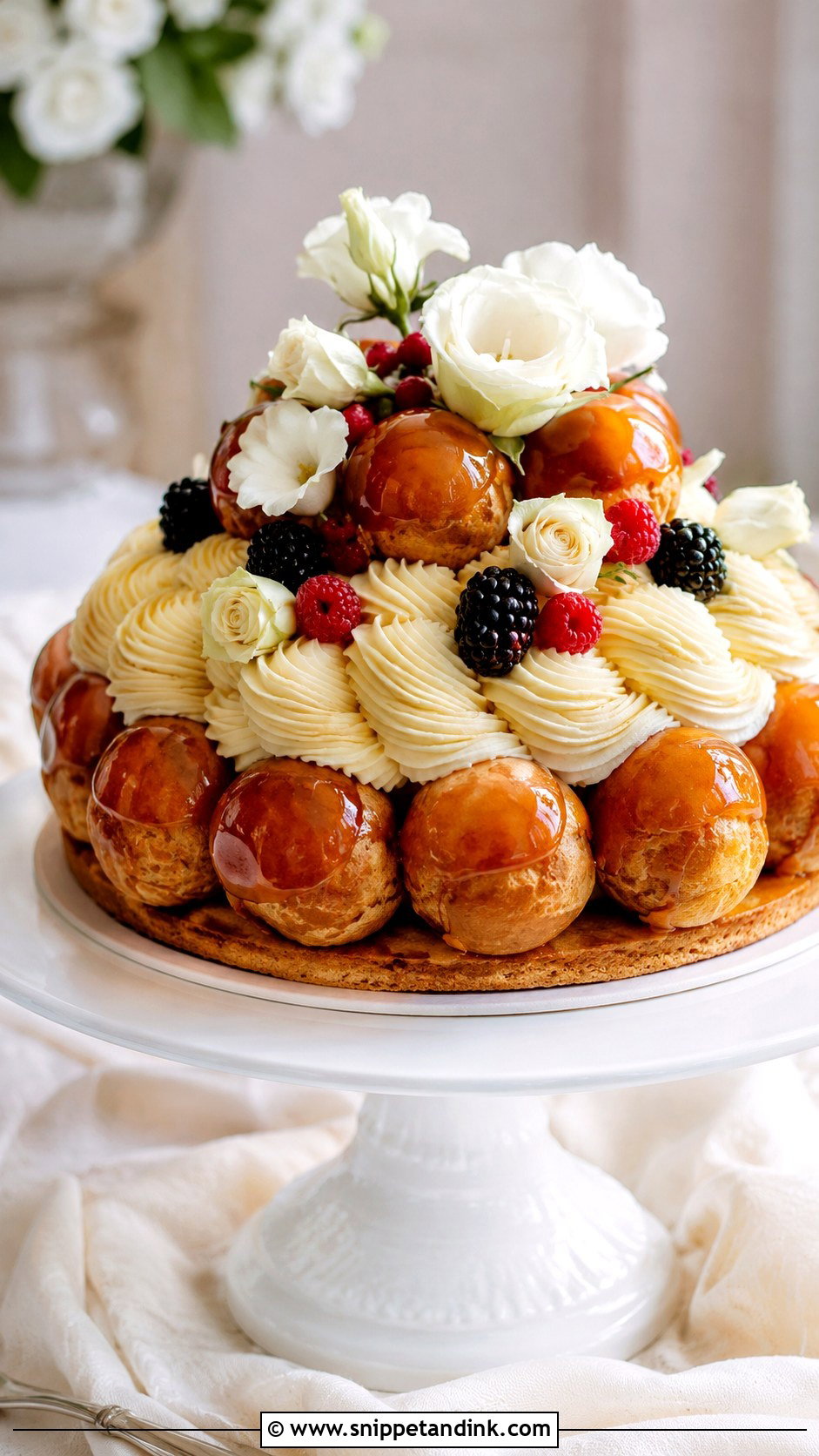 French Gateau Saint Honore Wedding Cake - Snippet and Ink - 25 French Style Wedding Cake Ideas