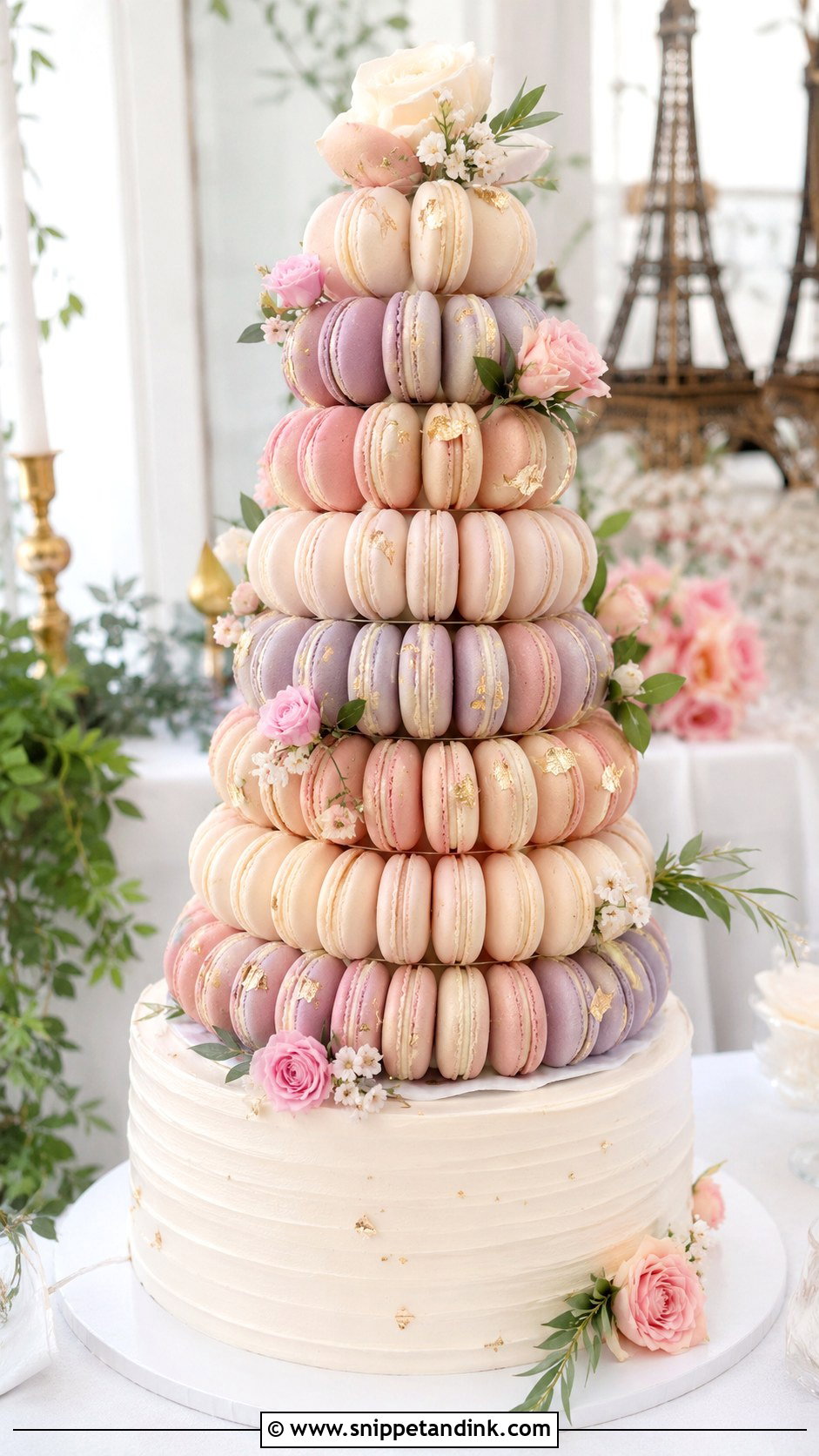 French Macaron Wedding Cake - Snippet and Ink - 25 French Style Wedding Cake Ideas