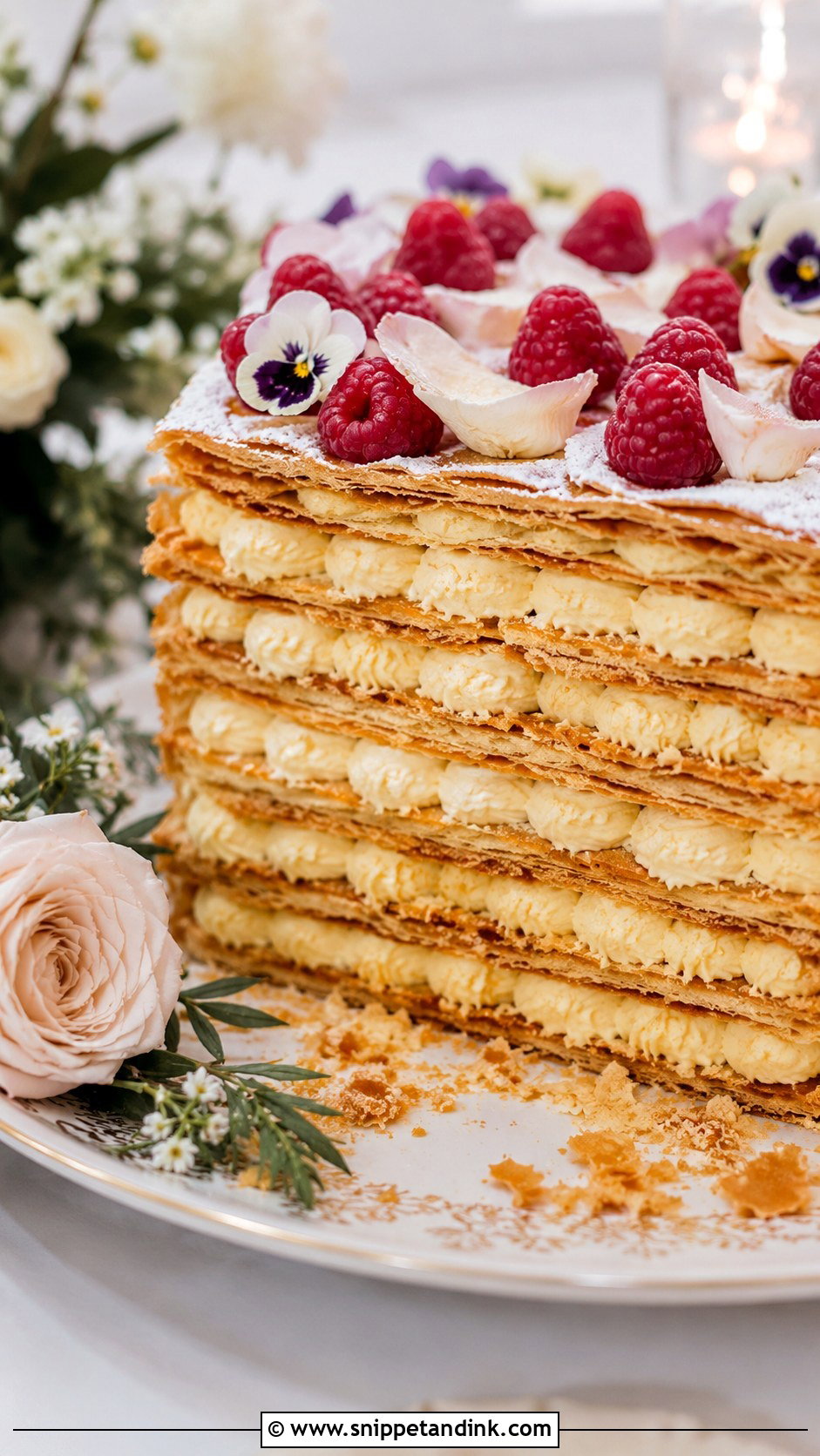 French Mille Feuille Wedding Cake - Snippet and Ink - 25 French Style Wedding Cake Ideas