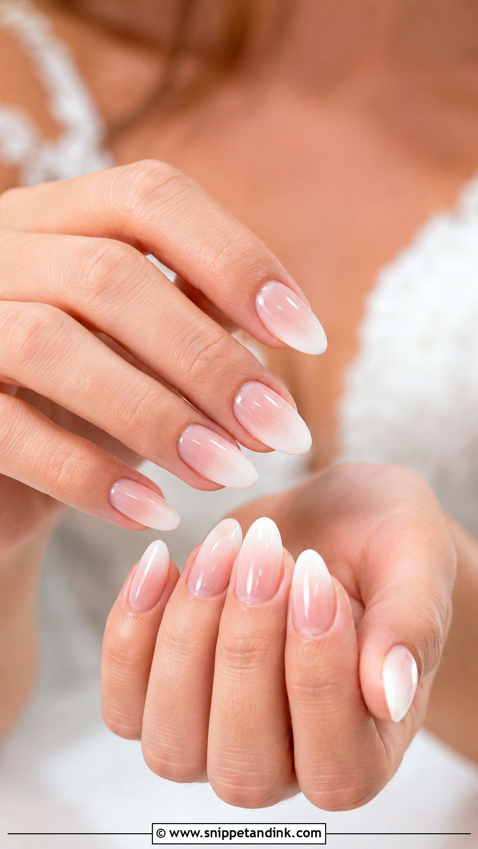 French Ombre Bridal Nails - Snippet and Ink - 20 Ombre Bridal Nails