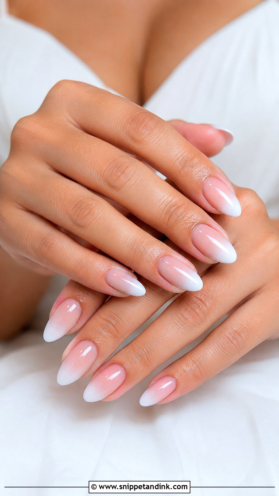 French Ombre Gel Wedding Nails - Snippet and Ink - 20 Gel Wedding Nails for Bride