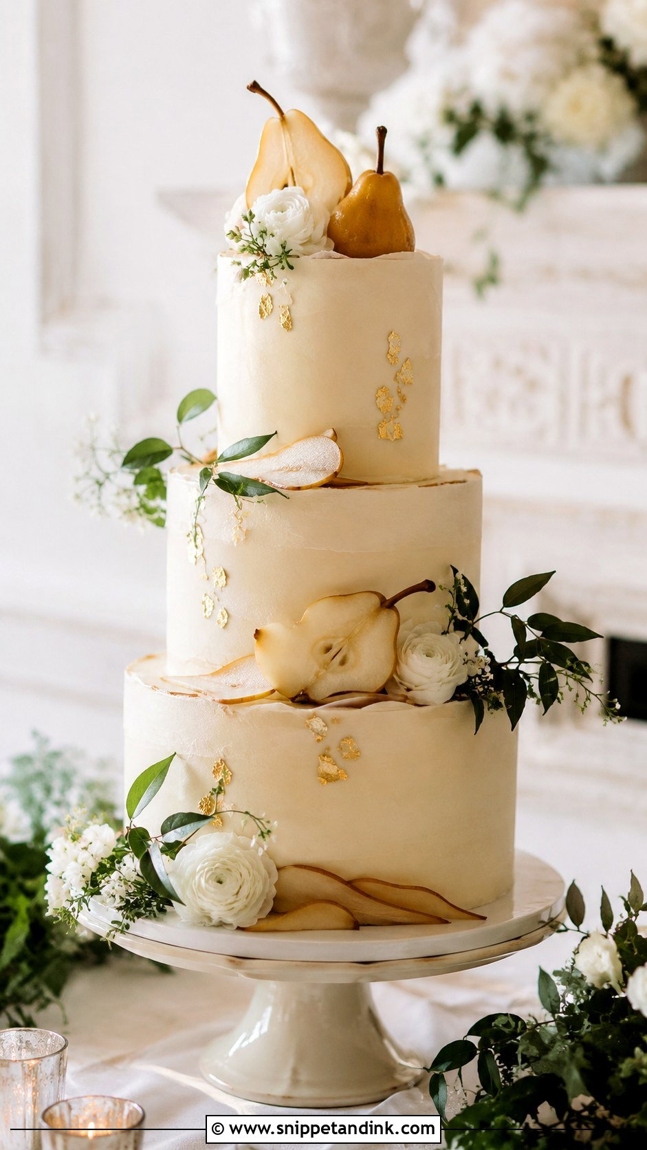 French Pear Wedding Cake - Snippet and Ink - 25 French Style Wedding Cake Ideas