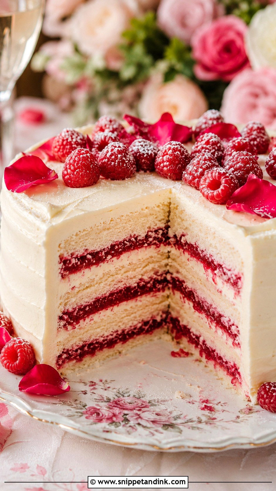 French Raspberry Wedding Cake - Snippet and Ink - 25 French Style Wedding Cake Ideas