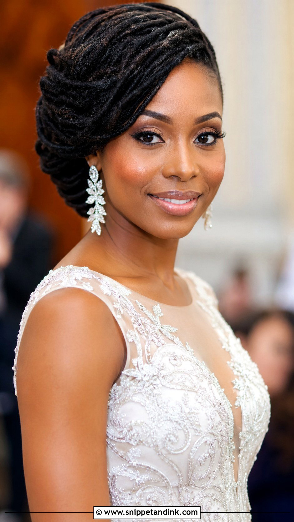 French Roll With Locs - Snippet and Ink - 25 Bridal Locs Hairstyles