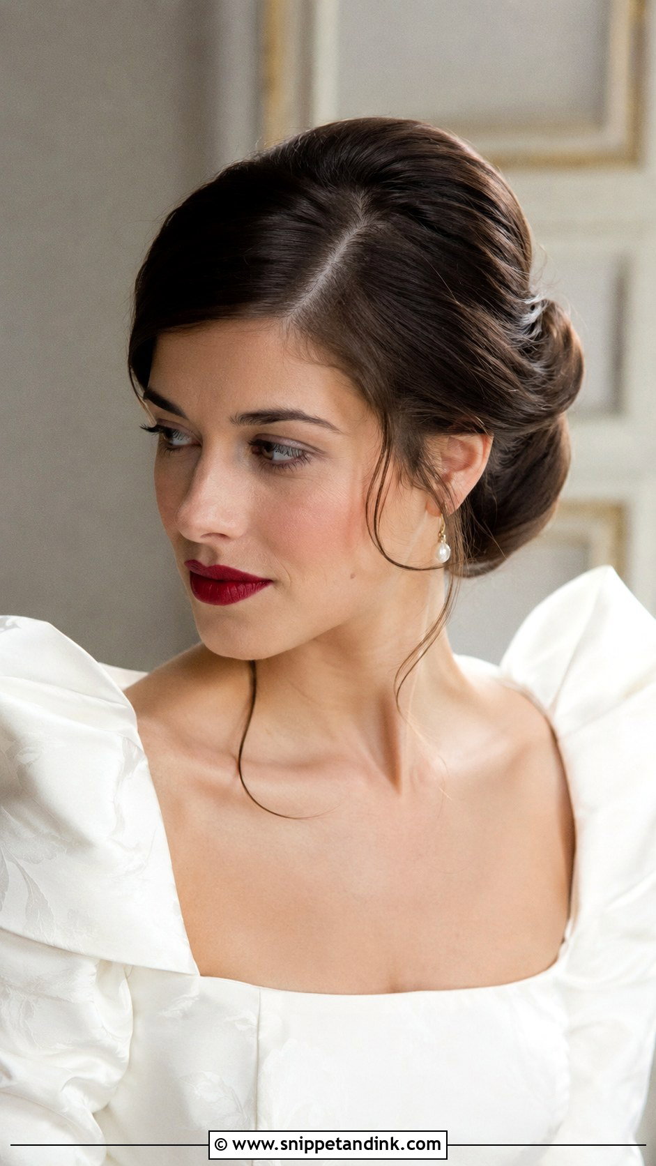 French Roll With Side Part - Snippet and Ink - 25 French Bride Hairstyles