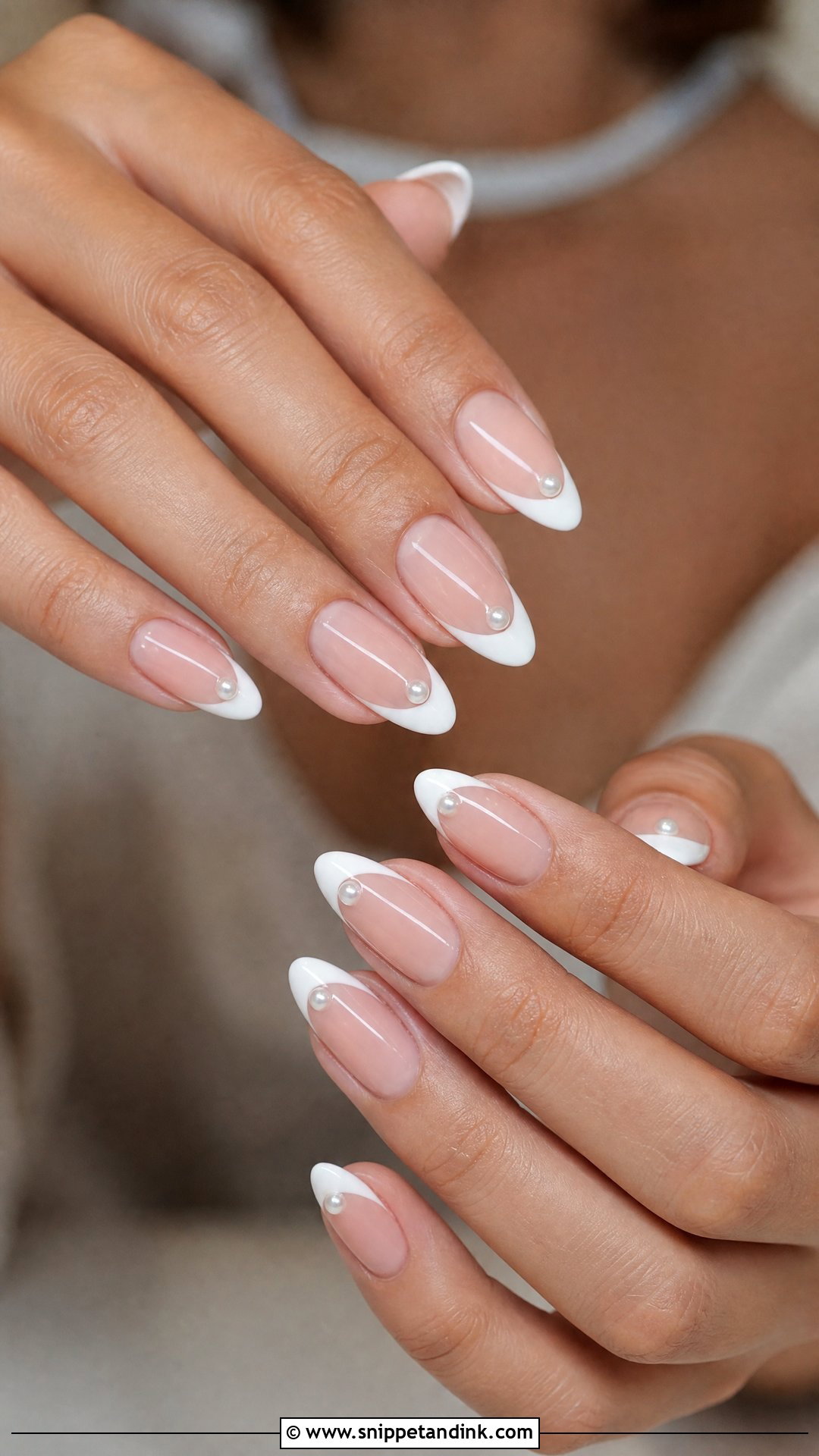 French Tip Bridal Nails With Pearls - Snippet and Ink - 35 Bridal Nail Art Ideas