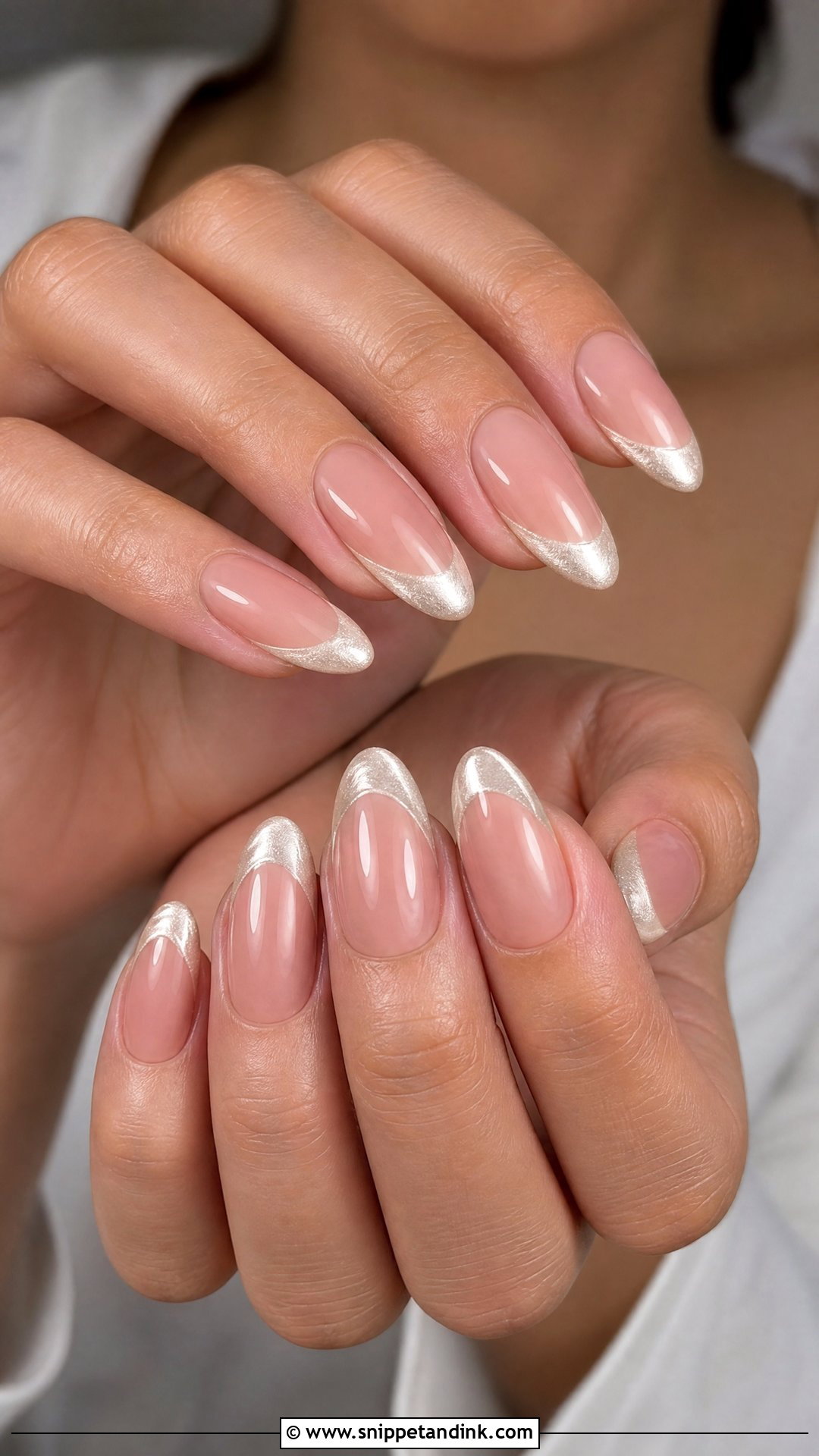 French Tip Cat Eye Bridal Nails - Snippet and Ink - 25 Cat Eye Bridal Nails