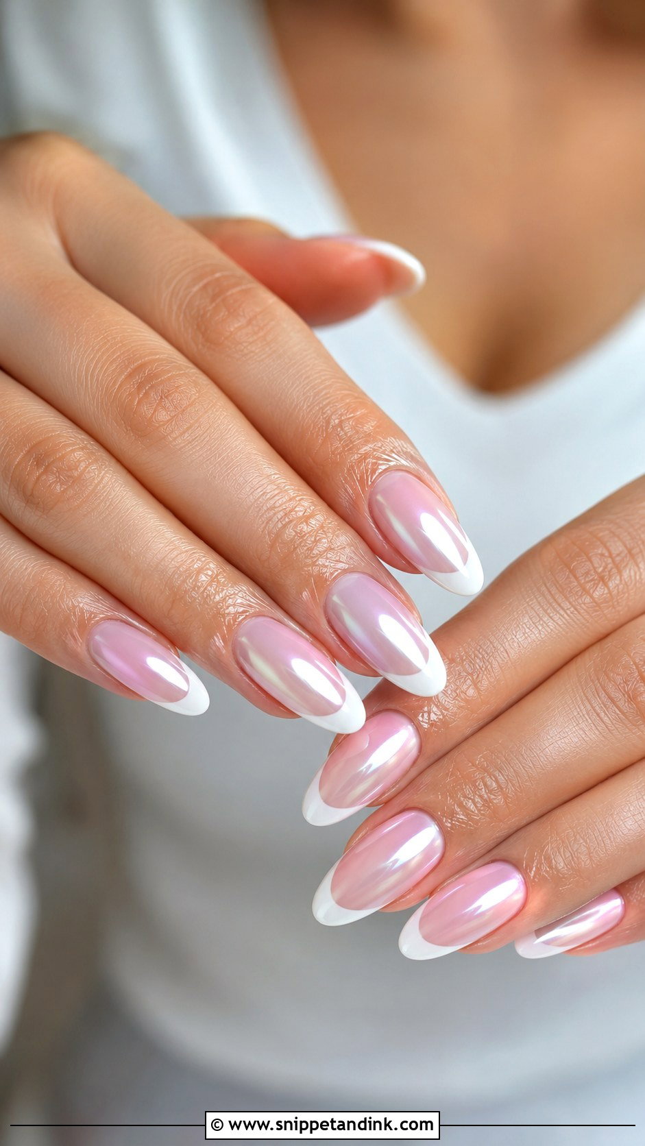 French Tip Chrome Bridal Nails - Snippet and Ink - 20 Bridal Chrome Nails