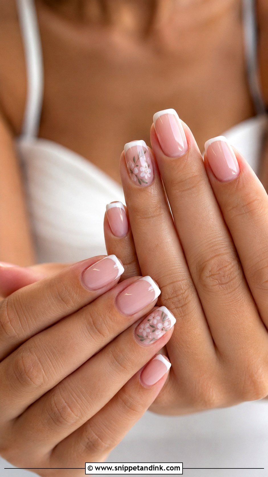 French Tip Garden Wedding Nails - Snippet and Ink - 20 Garden Wedding Nails