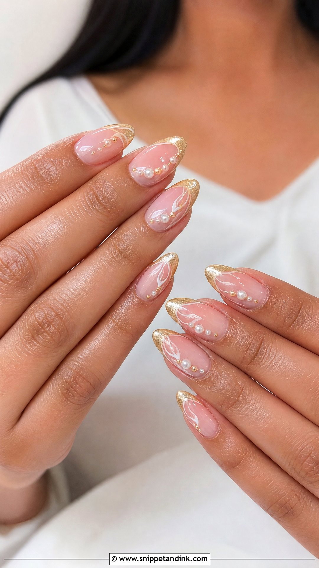 French Tip Indian Wedding Nails - Snippet and Ink - 25 Nails for Indian Wedding