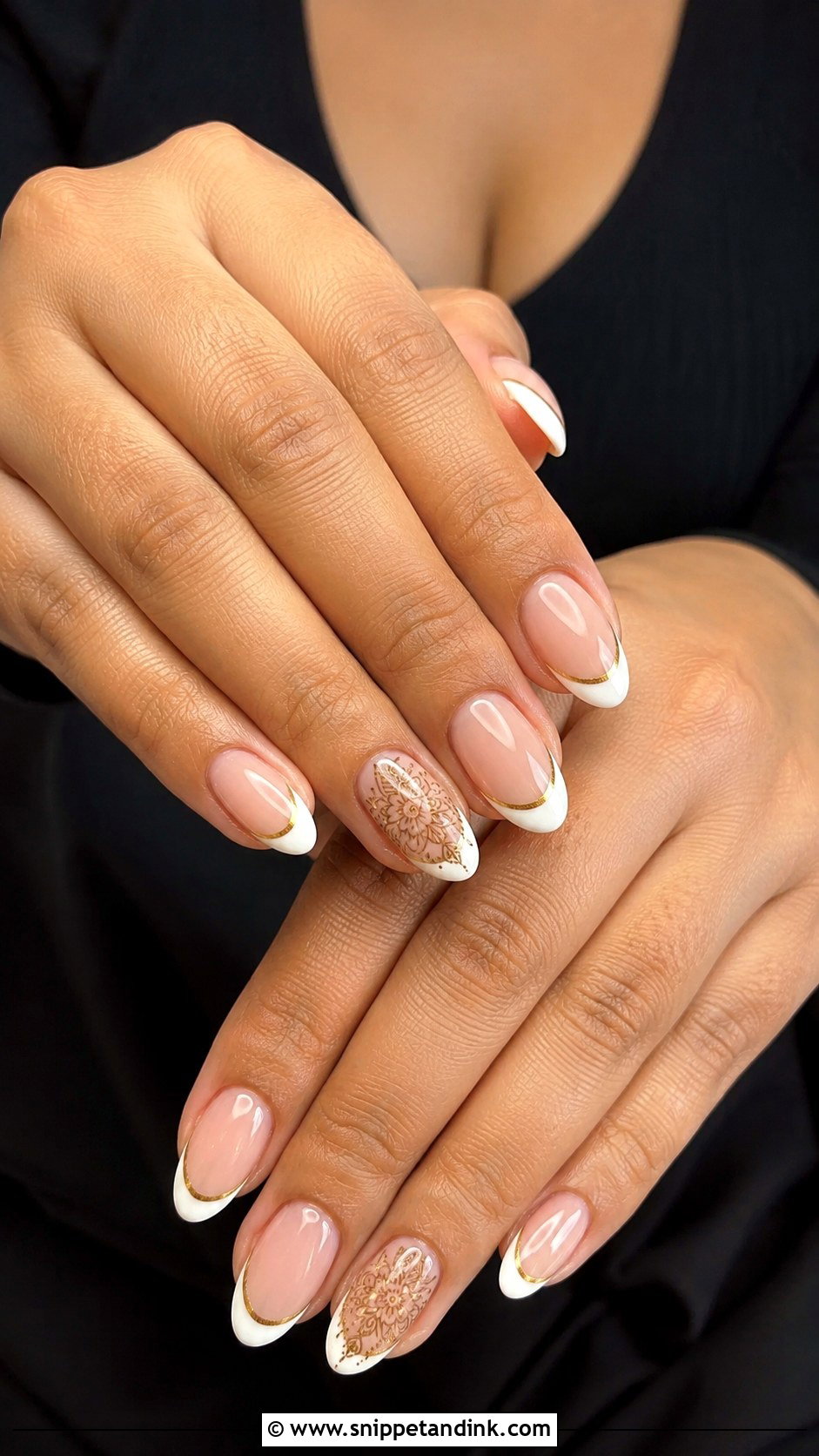 French Tip Indian Wedding Nails - Snippet and Ink - 20 Elegant Indian Bride Wedding Nails