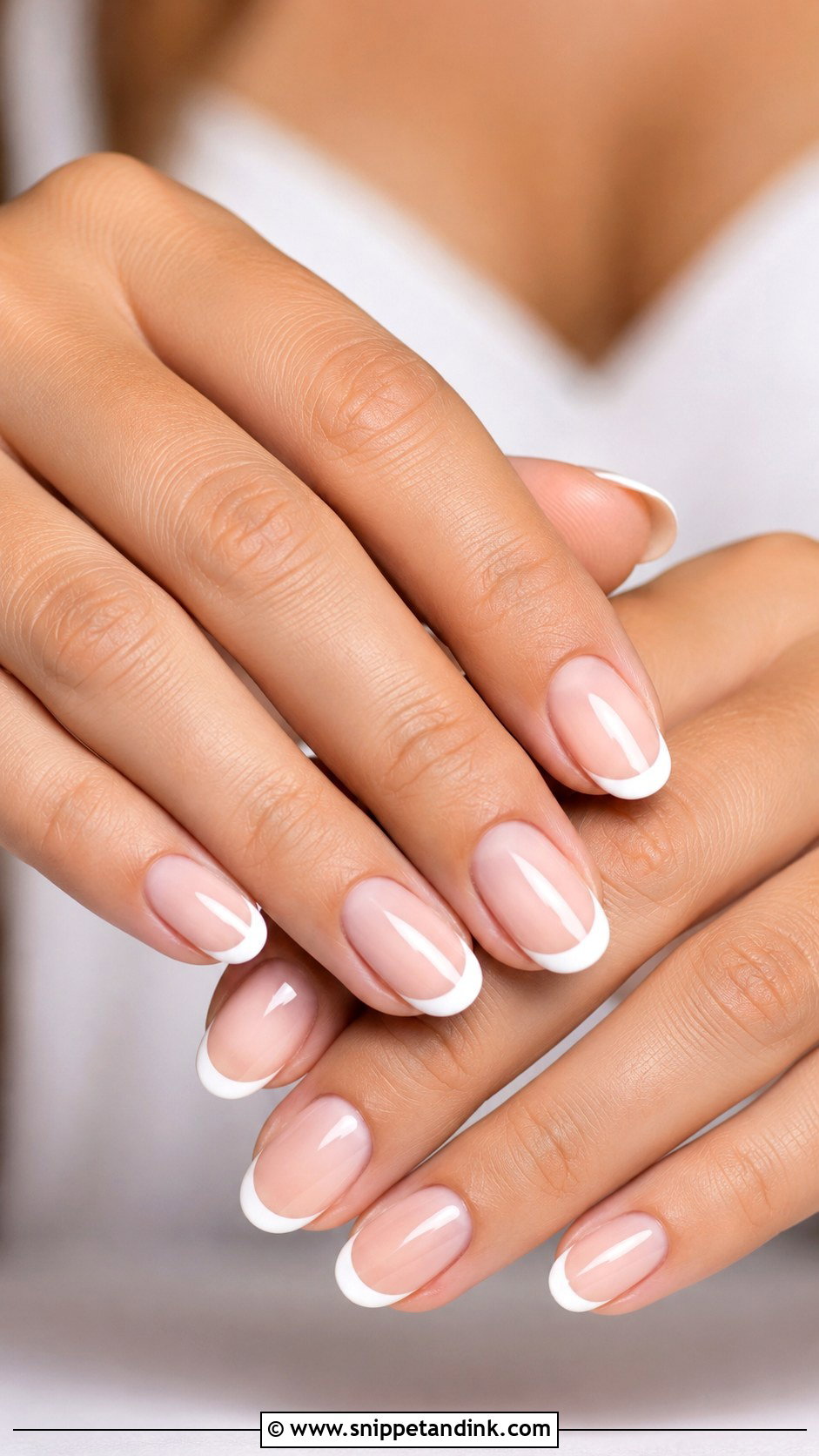 French Tip Round Wedding Nails - Snippet and Ink - 20 Round Wedding Nails