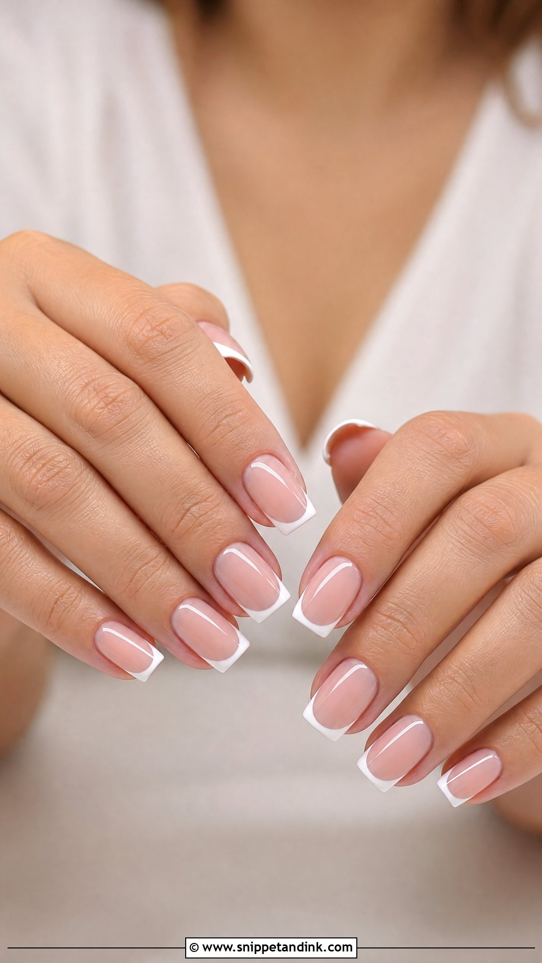 French Tip Square Bridal Nails - Snippet and Ink - 25 Square Bridal Nails