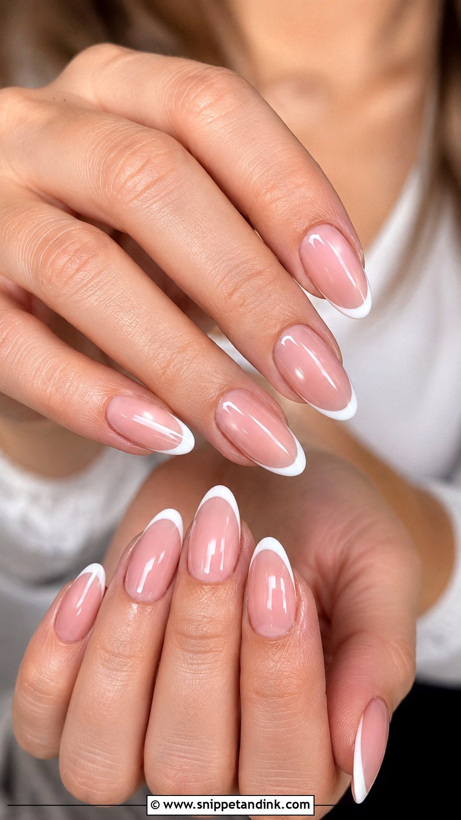 French Tip Wedding Dip Nails - Snippet and Ink - 20 Wedding Dip Nails