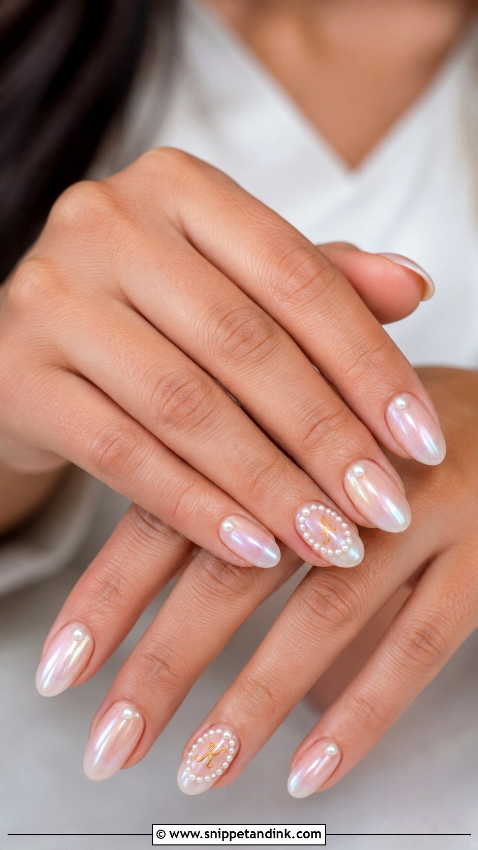 French Tip Wedding Nails With Initials - Snippet and Ink - 20 Wedding Nails Initials