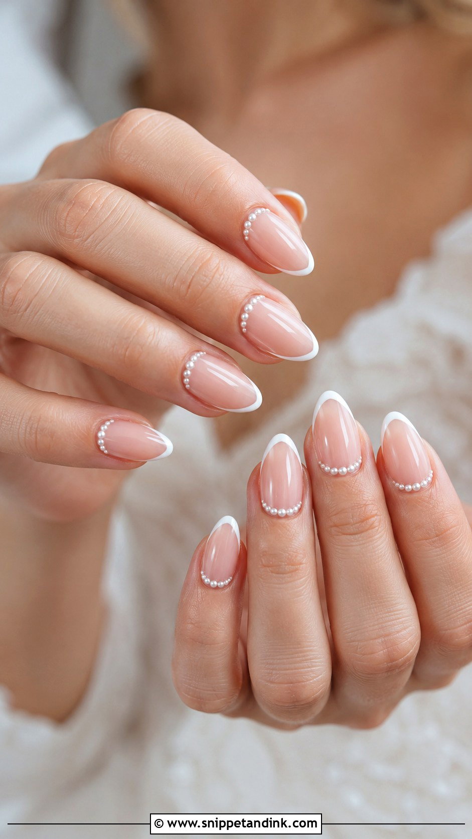 French Tip Wedding Nails With Pearls - Snippet and Ink - 30 Elegant Wedding Nails for Bride