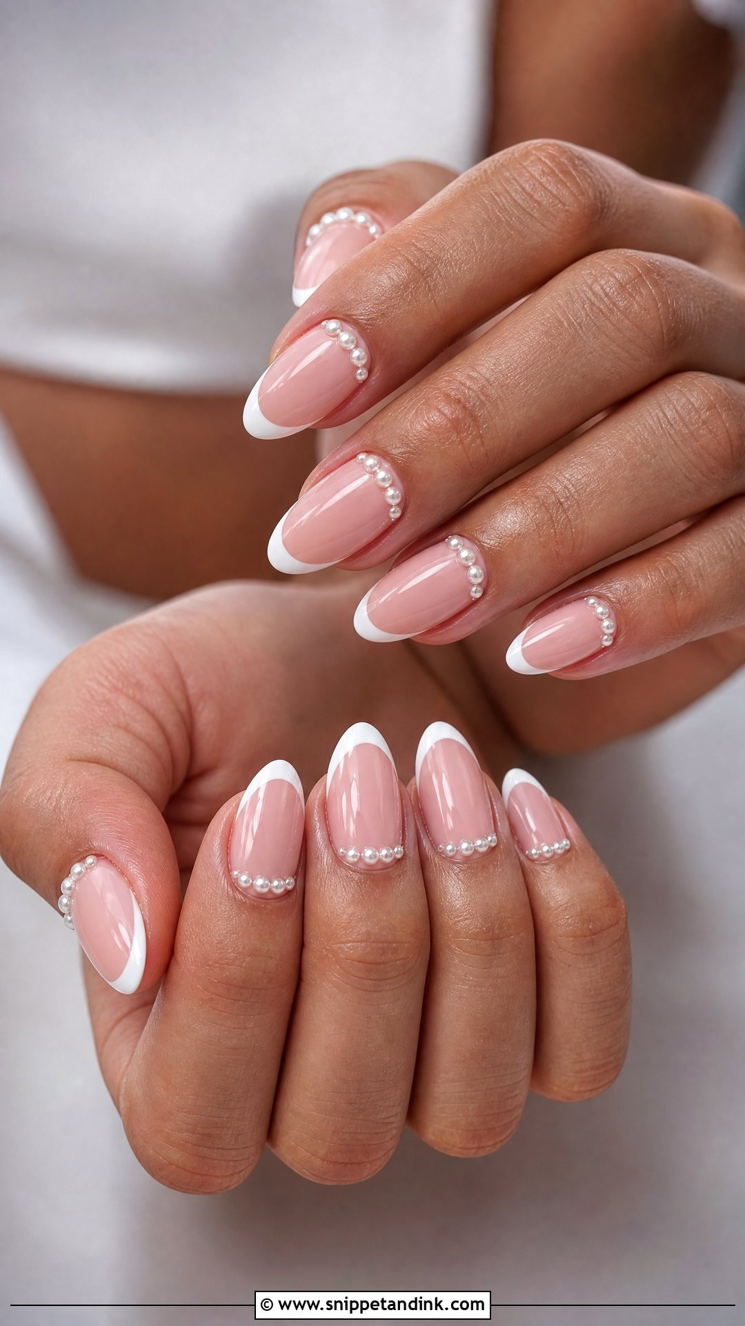 French Tip Wedding Nails With Pearls - Snippet and Ink - 35 Wedding Nails