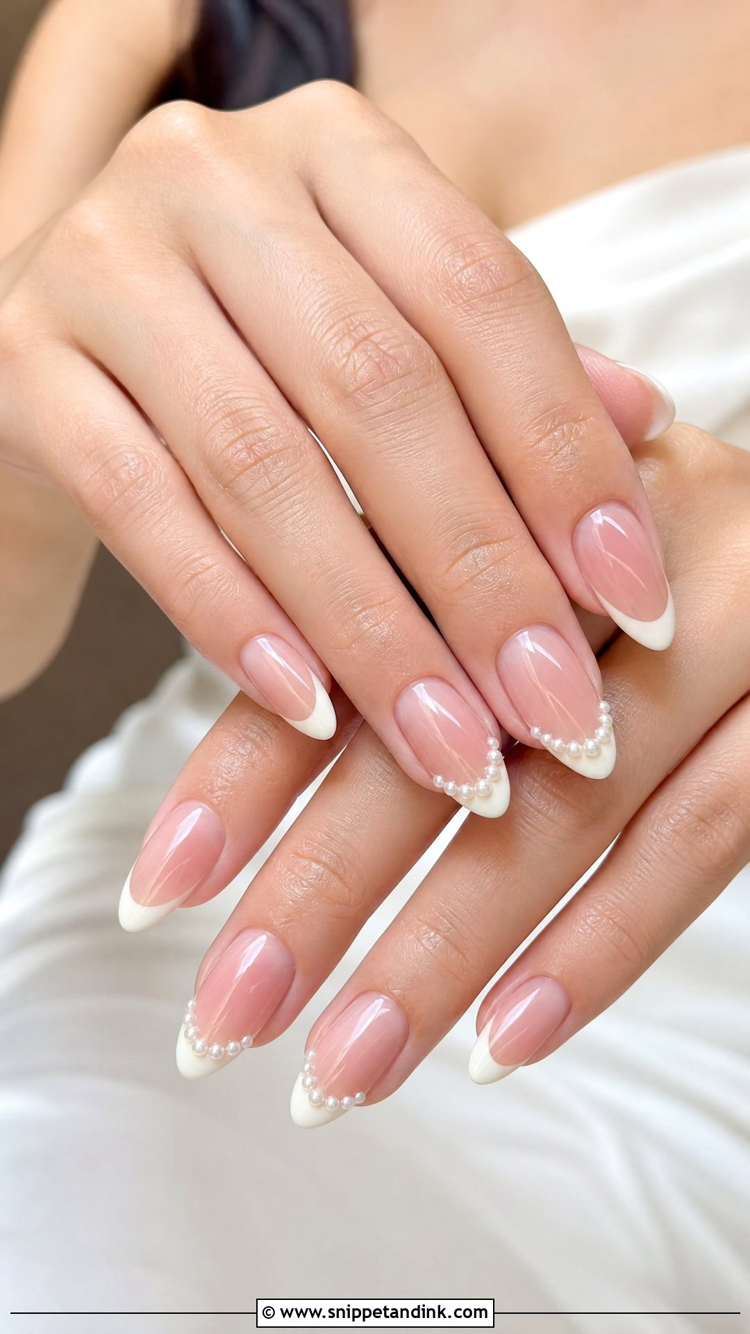 French Tip Wedding Nails With Pearls - Snippet and Ink - 35 Wedding Nails for Bride