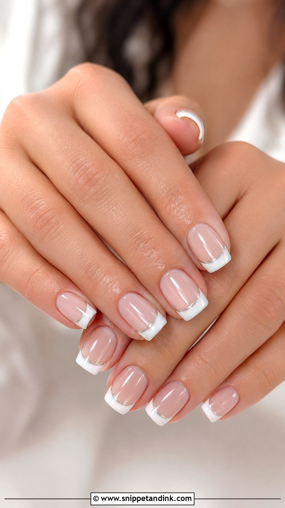 French Tip Winter Bridal Nails - Snippet and Ink - 20 Winter Bridal Nails