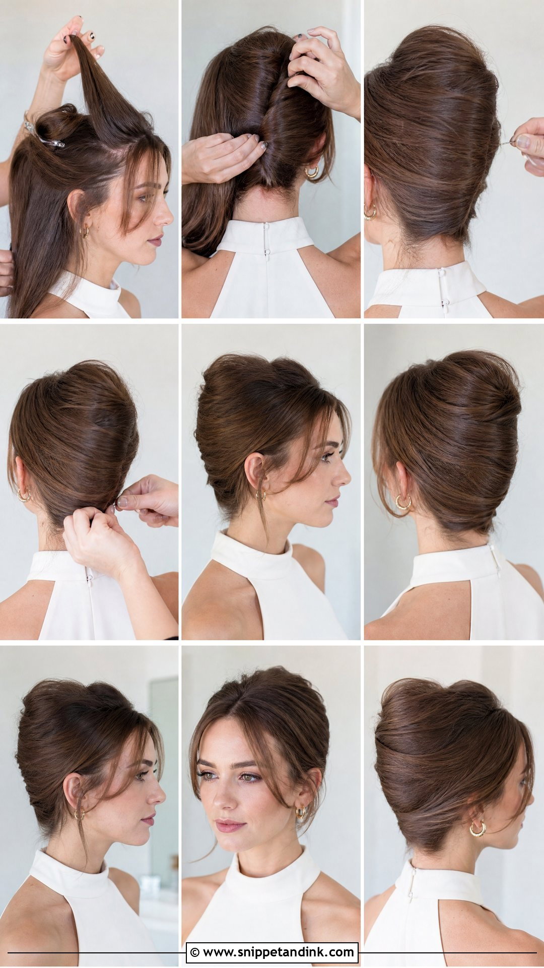 French Twist Bridal Hair Tutorial - Snippet and Ink - 15 Bridal Hair Tutorial Videos