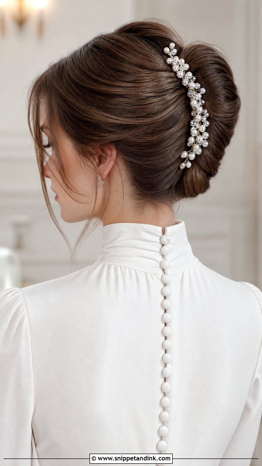 French Twist Bridal Hairstyle With Hair Comb - Snippet and Ink - 15 Bridal Hairstyles with Headpiece