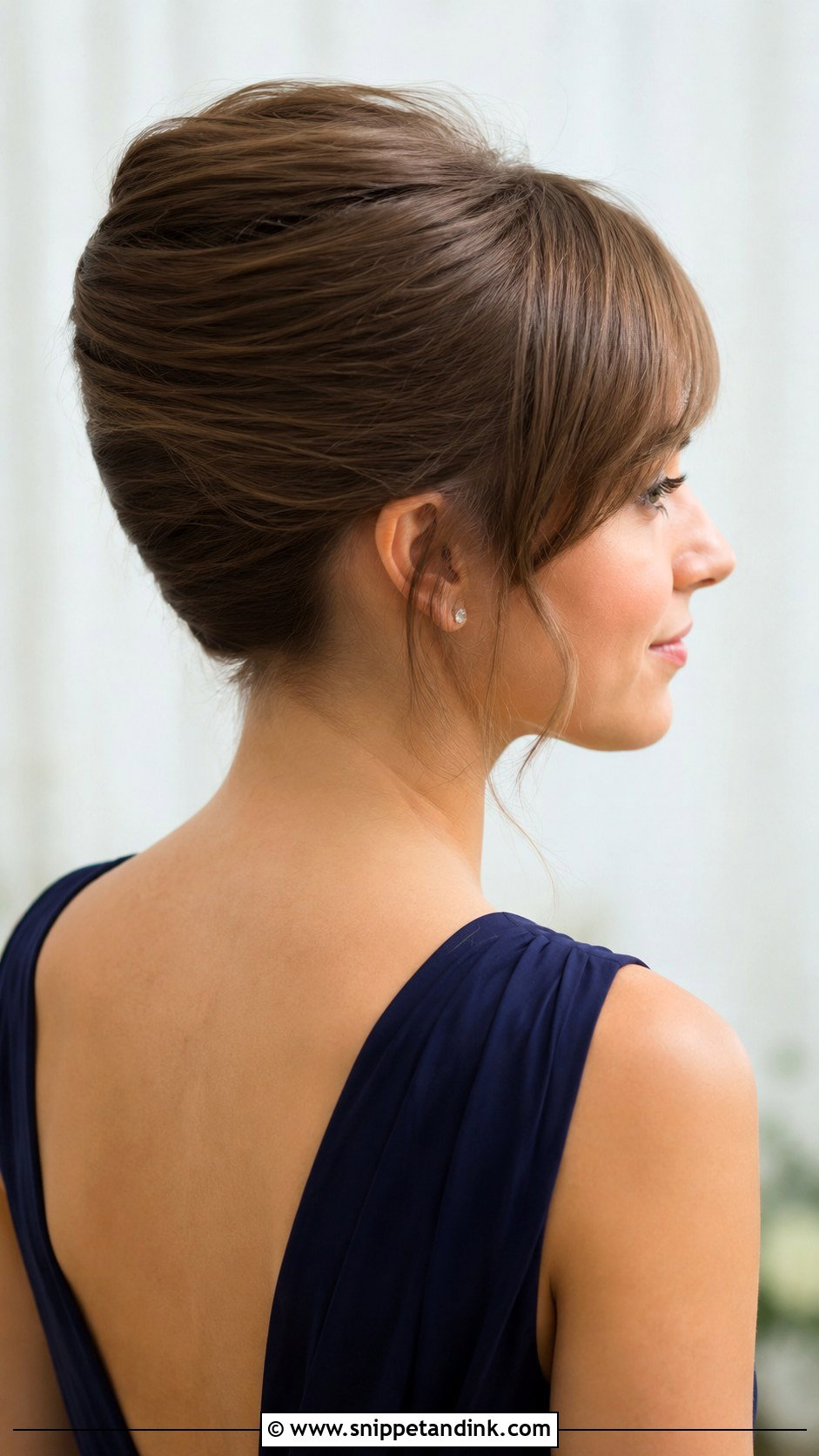 French Twist Bridesmaid Hair With Bangs - Snippet and Ink - 25 Bridesmaid Hair with Bangs Ideas