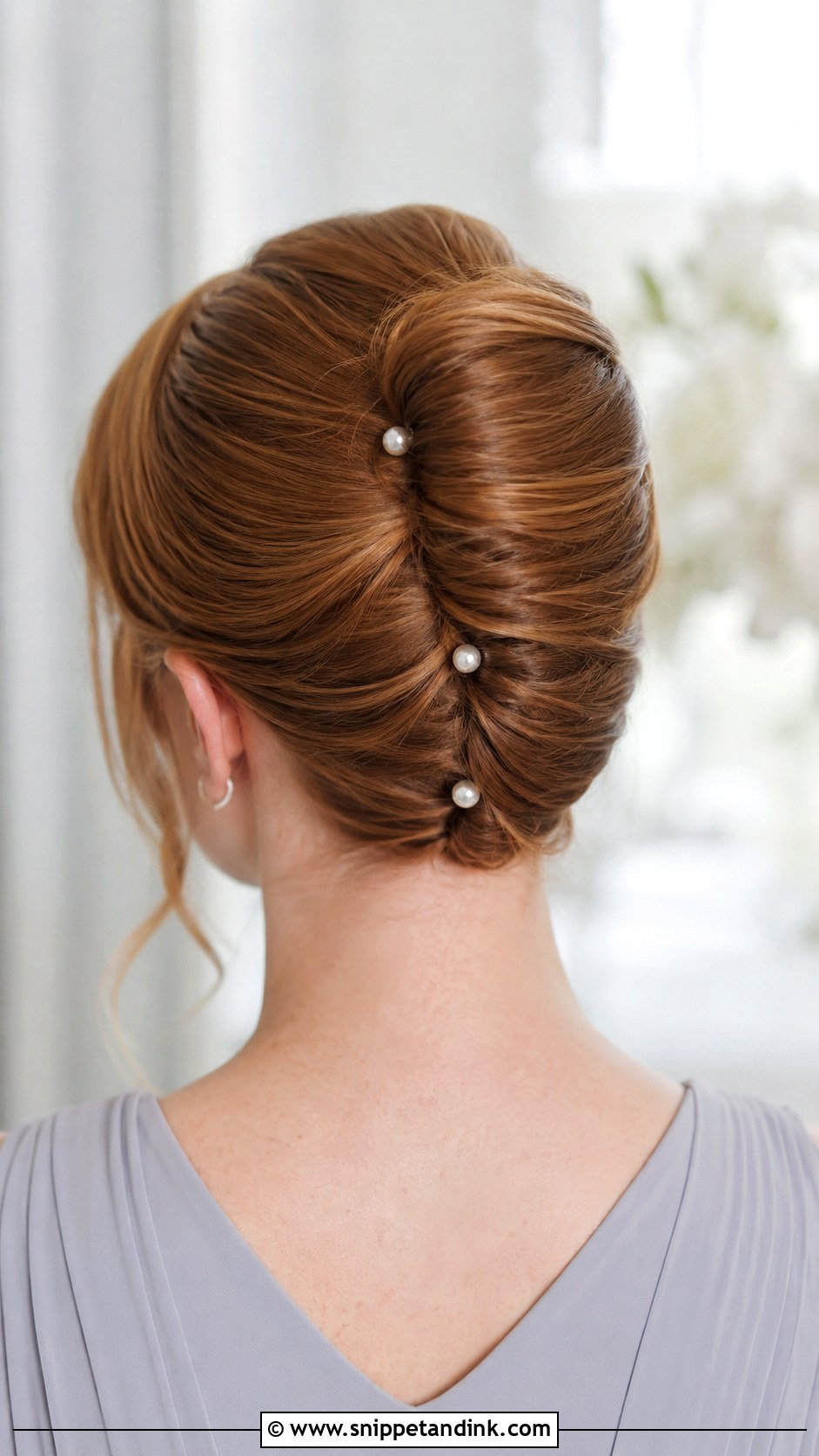 French Twist Bridesmaid Updo For Medium Hair - Snippet and Ink - 20 Bridesmaid Updo Hairstyles Medium