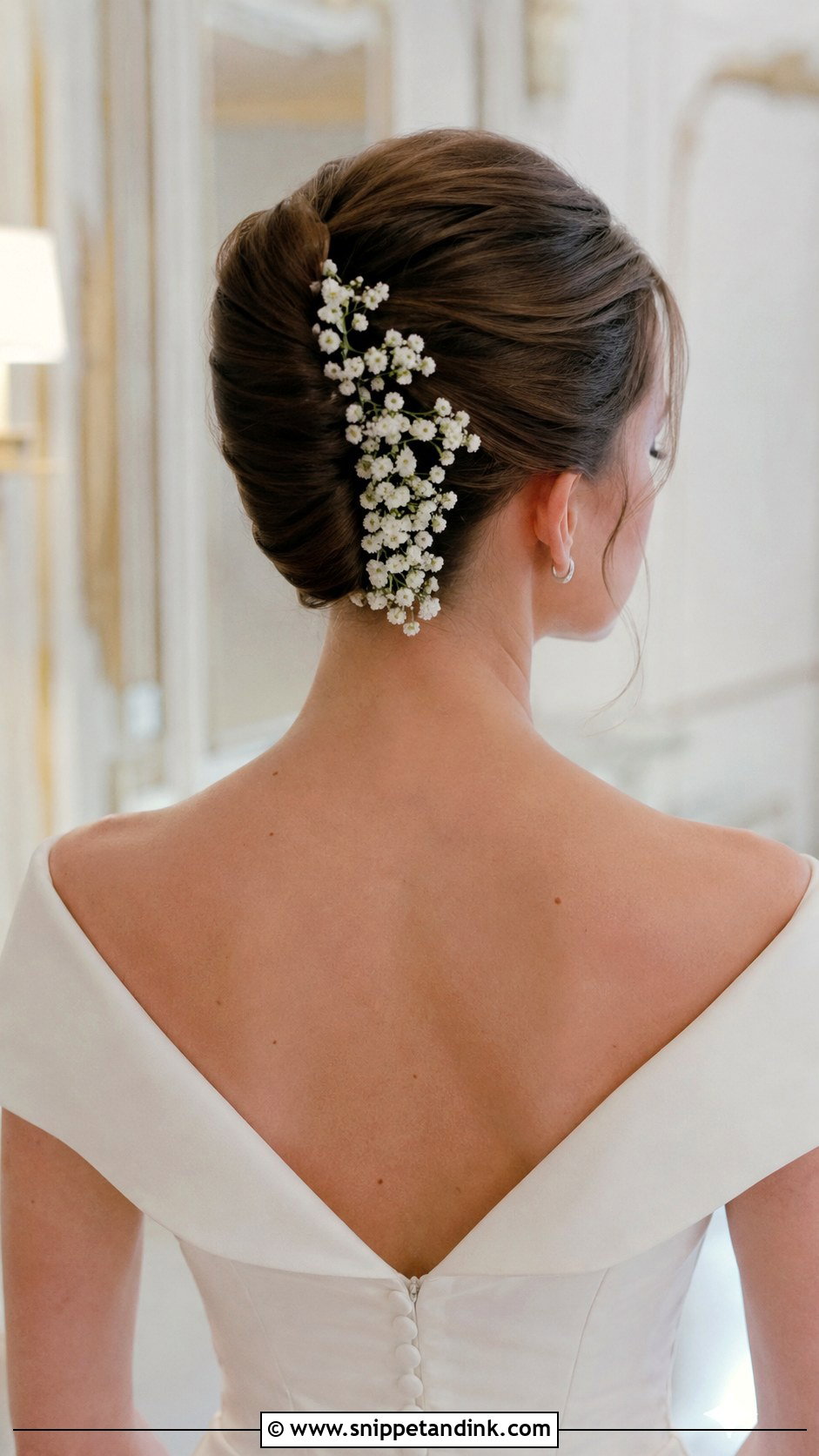 French Twist Bun for Bride - Snippet and Ink - 20 Bridal Bun Hairstyle Ideas