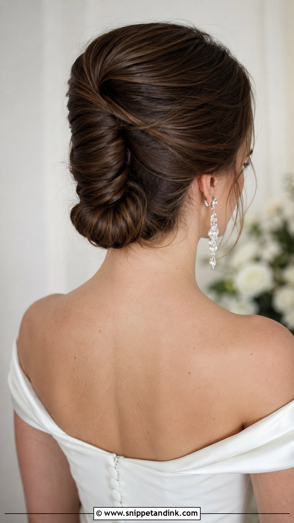 French Twist Chignon Wedding Bun - Snippet and Ink - 30 Wedding Hair Bun Ideas