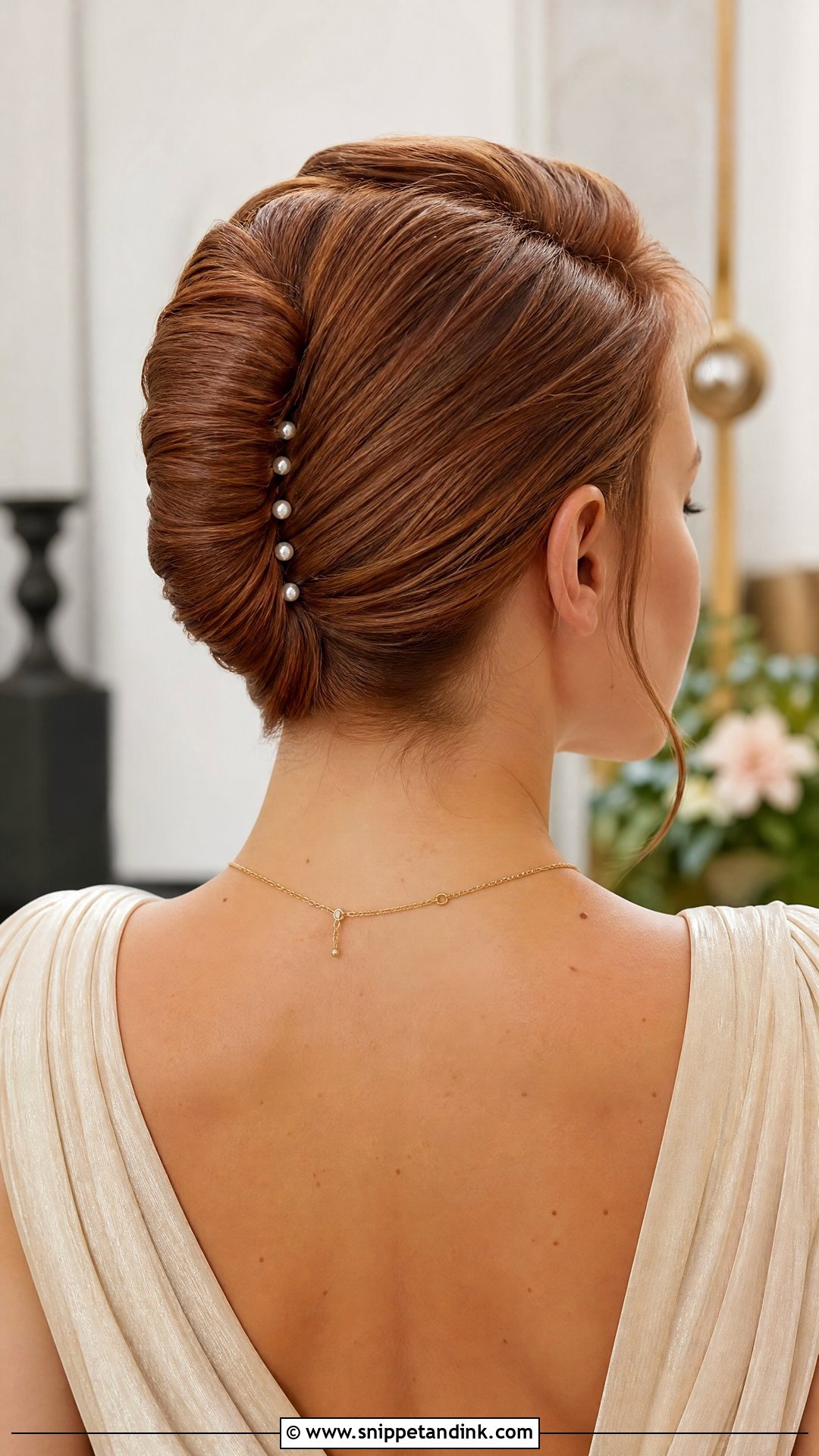 French Twist For Medium Hair - Snippet and Ink - 15 Easy Medium Hair Wedding Guest Updo Ideas